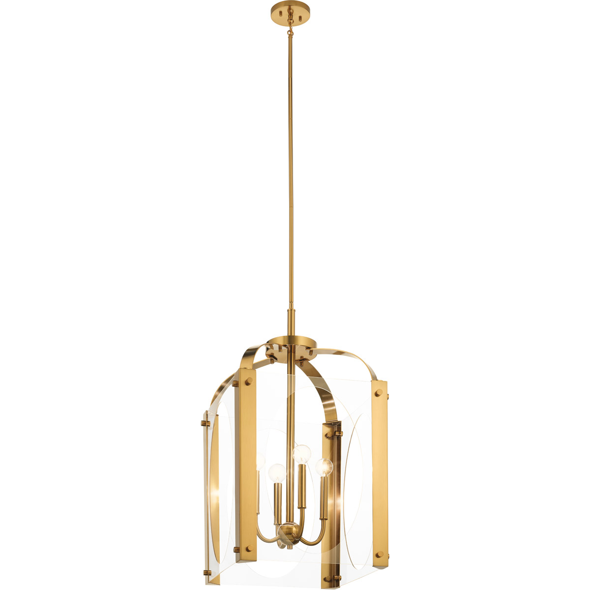 Pytel 4 Light 16.5 inch Fox Gold Large Foyer Pendants Ceiling Light, Large