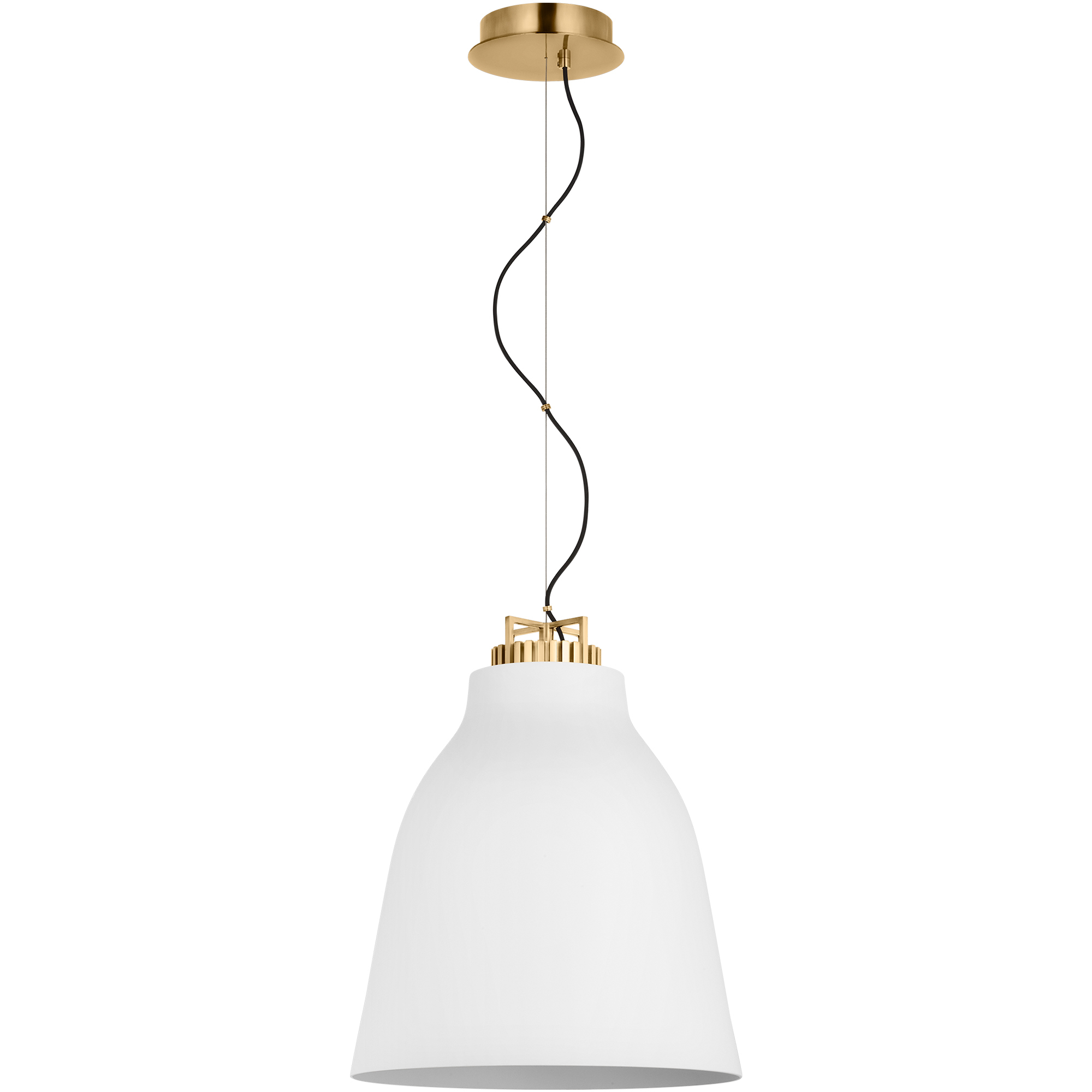 Sean Lavin Forge 1 Light 16 inch Natural Brass Pendant Ceiling Light in Matte White