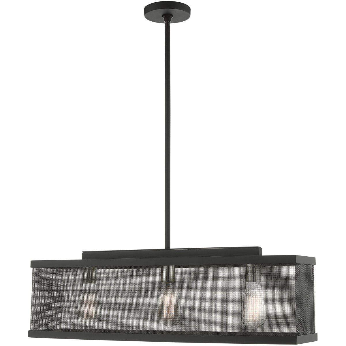 Industro 3 Light 6.5 inch Black with Brushed Nickel Accents Chandelier Ceiling Light
