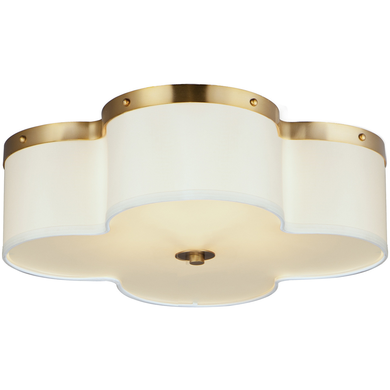 Clover 4 Light 19.75 inch Satin Brass Flush Mount Ceiling Light