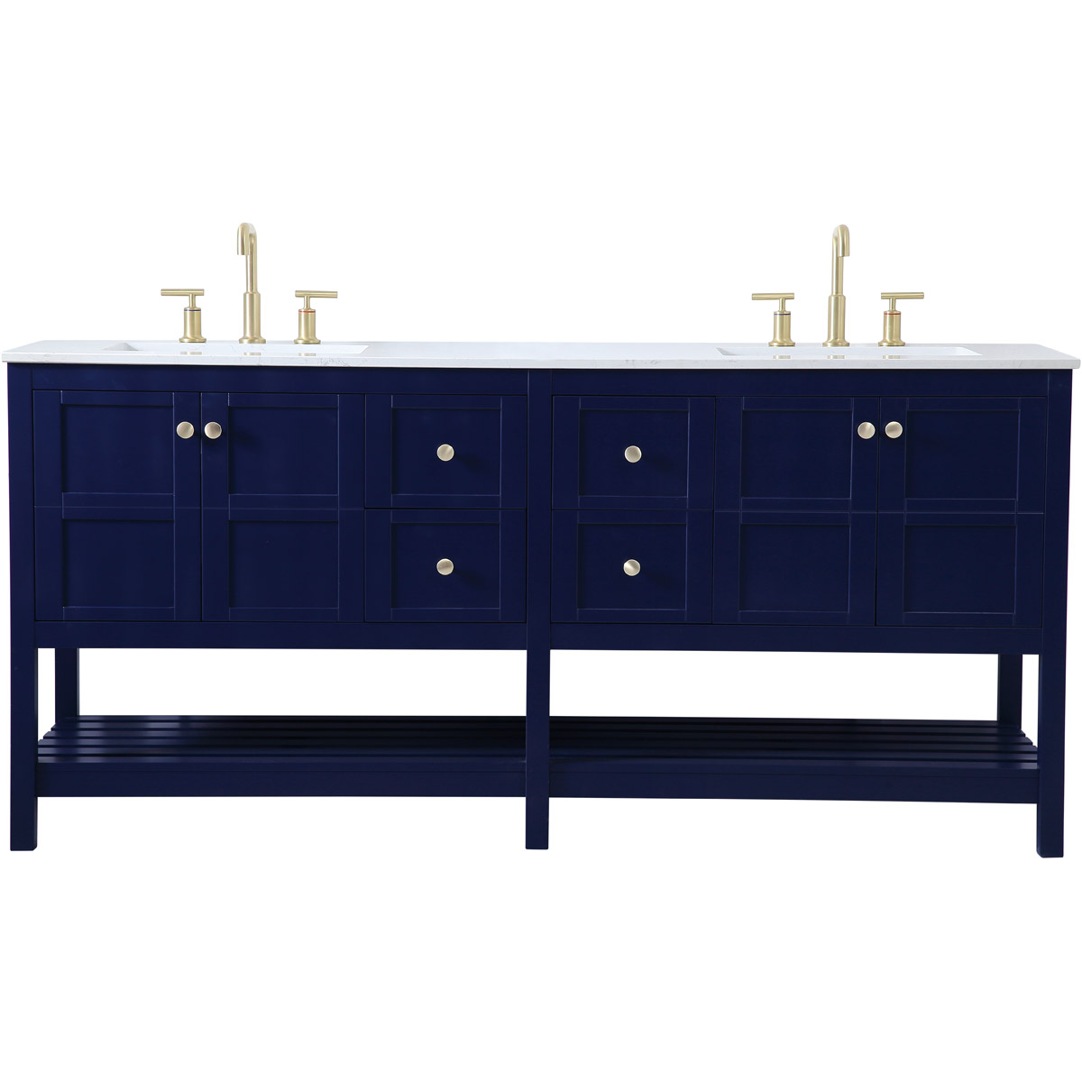 Theo 72 X 22 X 34 inch Blue Vanity Sink Set