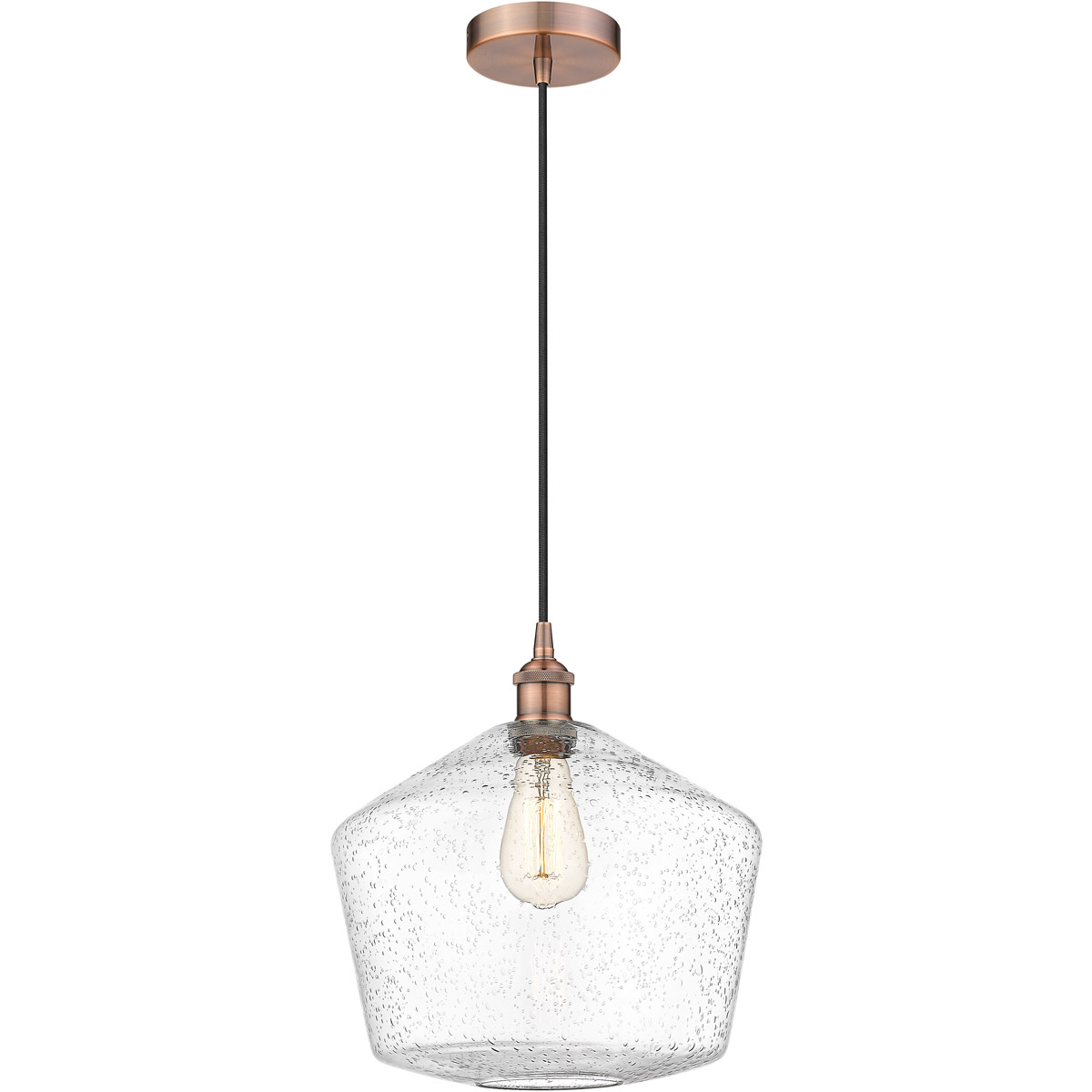 Edison Cindyrella LED 12 inch Antique Copper Mini Pendant Ceiling Light