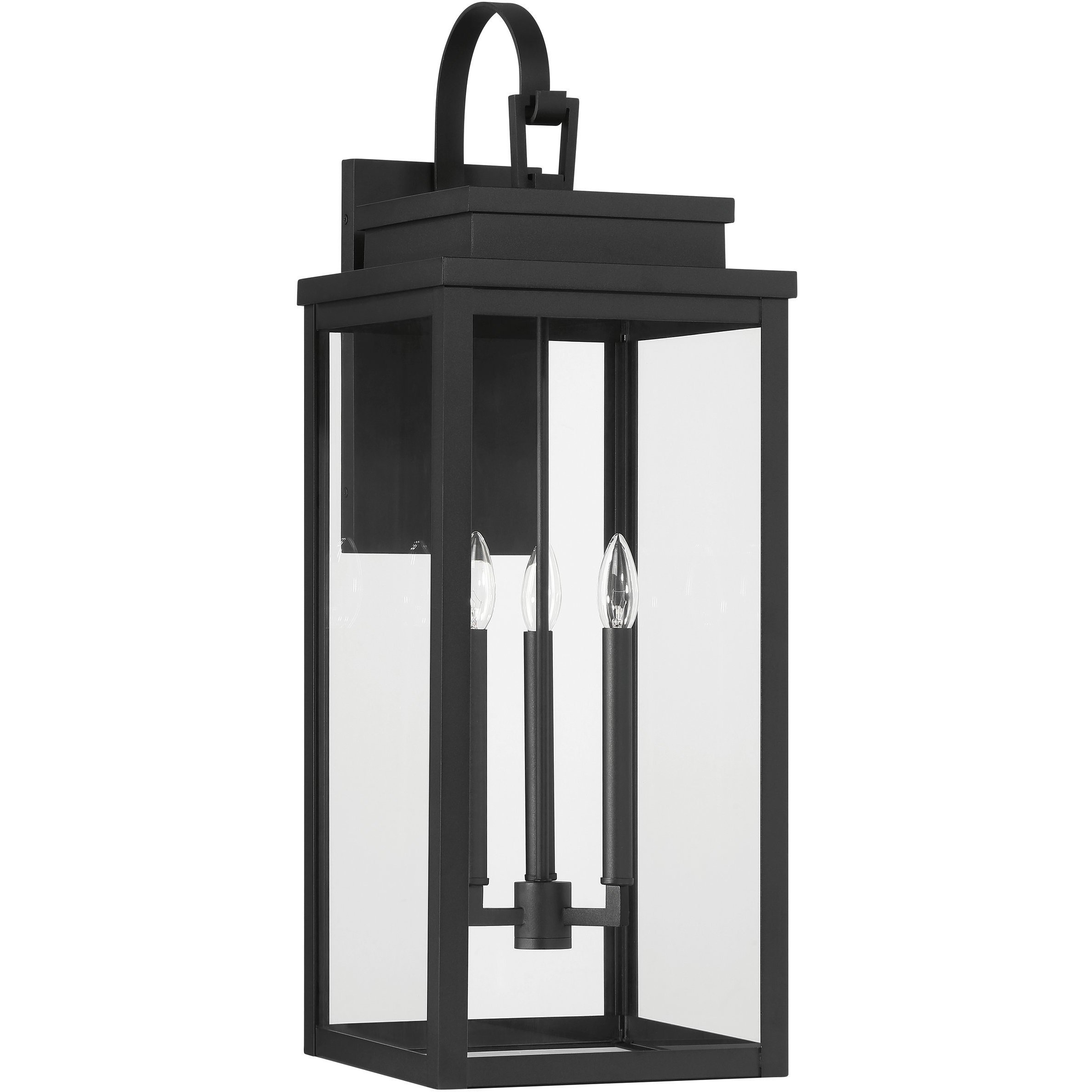 Hillside 3 Light 31 inch Textured Black Exterior Wall Sconce
