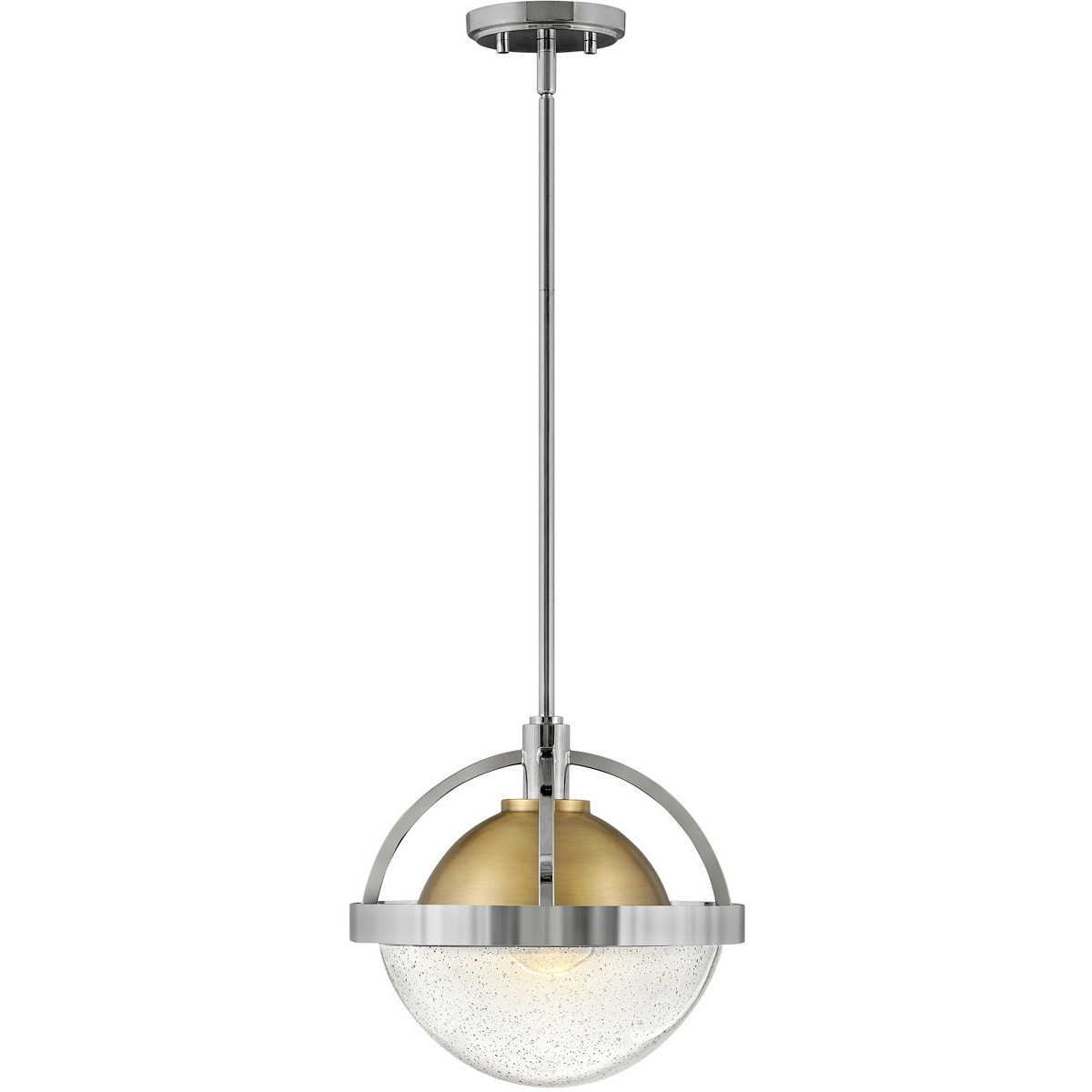 Watson 1 Light 12 inch Polished Nickel with Heritage Brass Indoor Pendant Ceiling Light