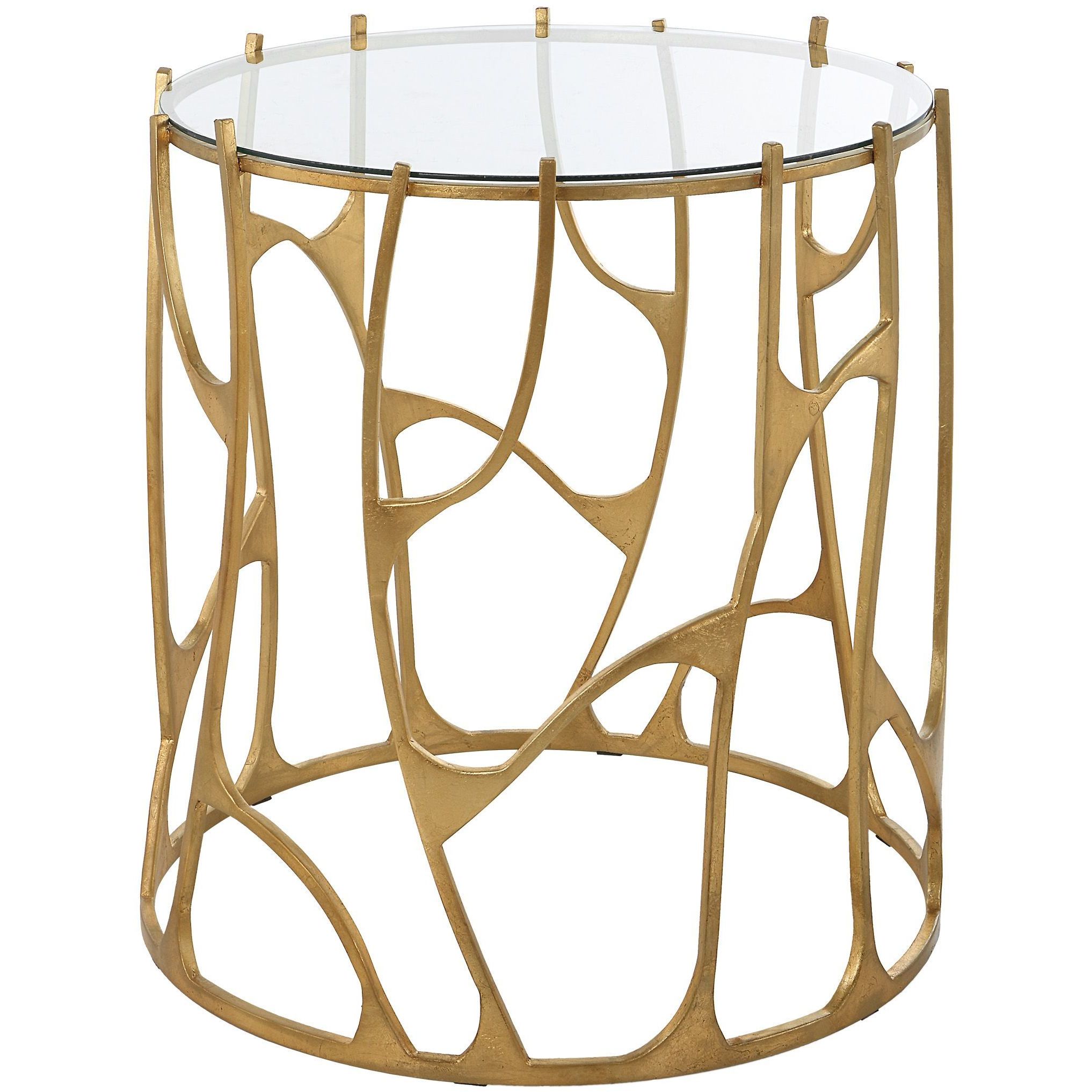 Ritual 25 X 22.05 inch Aged Gold Leaf and Clear Glass Side Table