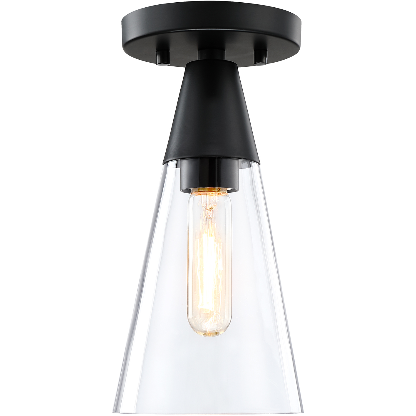Norro 1 Light 5.5 inch Matte Black Flush Mount Ceiling Light