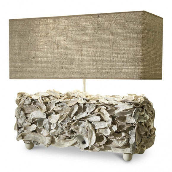 Lowcountry 60 watt Oyster Shell and Heirloom White Table Lamp Portable Light