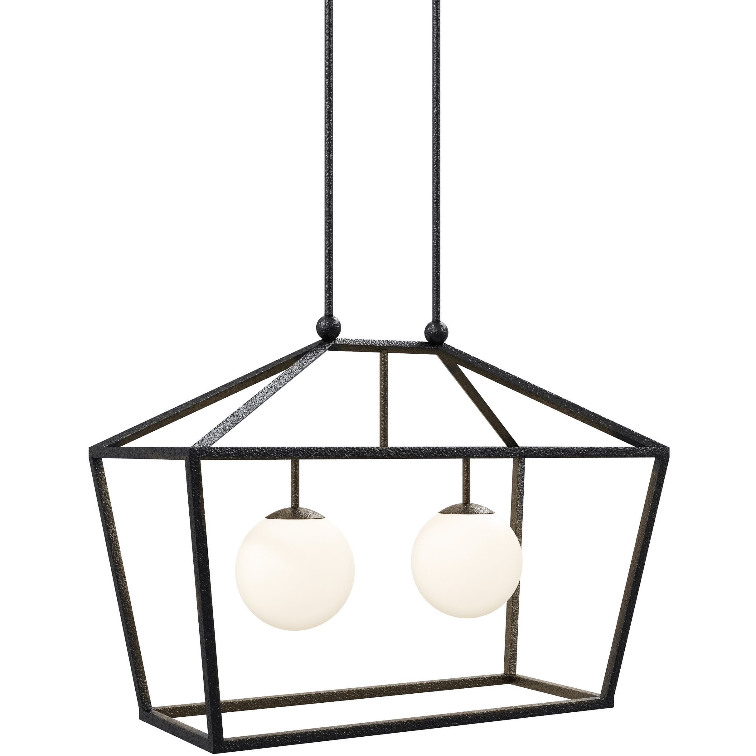 Denison 2 Light 36 inch Black Outdoor Linear Lantern Pendant