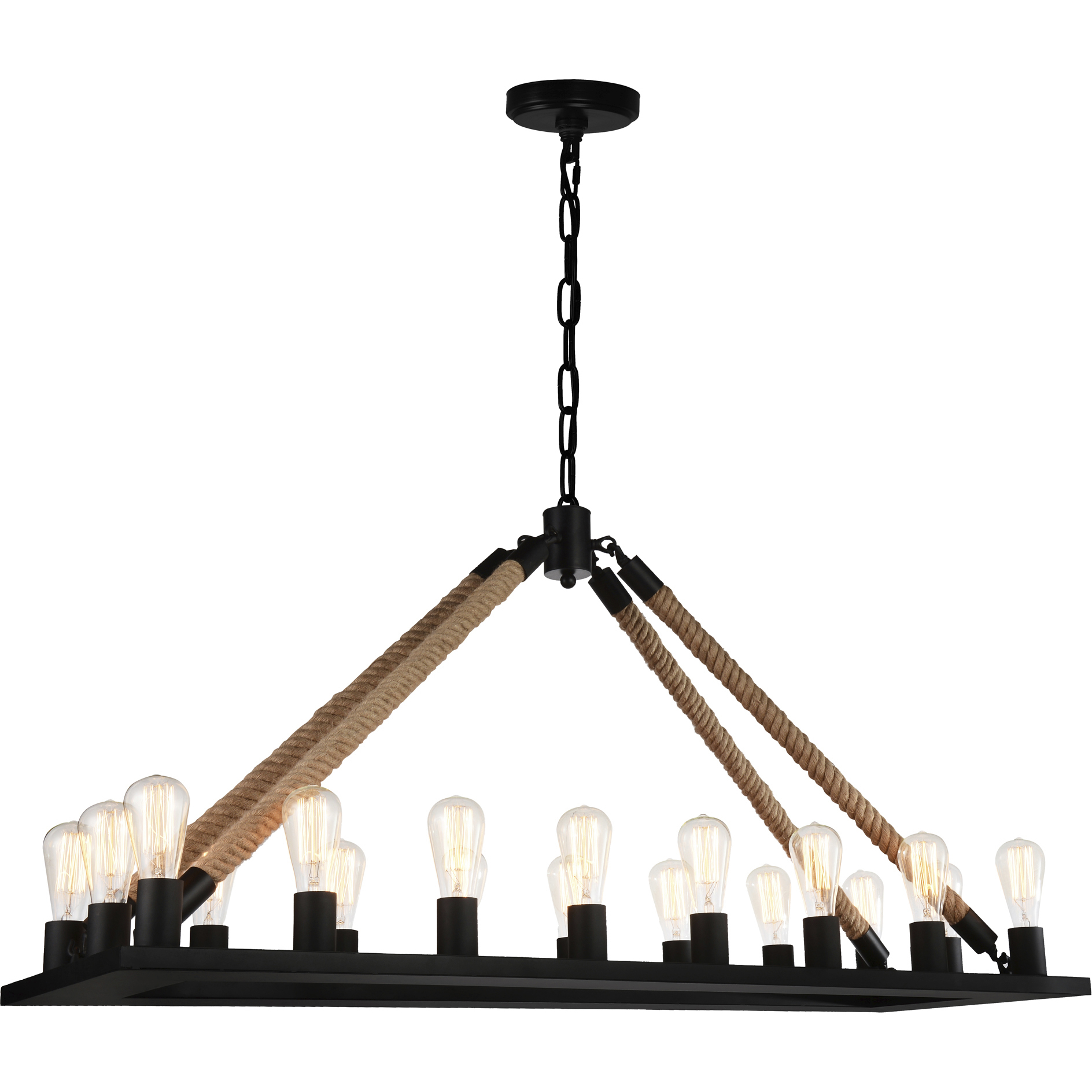 Ganges 18 Light 49 inch Black Island/Pool Table Light Ceiling Light