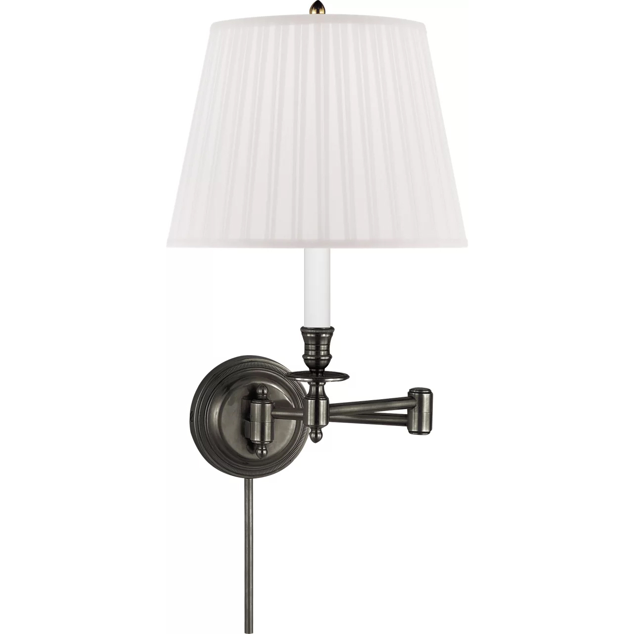 Candle Stick 19 inch 60 watt Bronze Swing Arm Wall Light in Silk