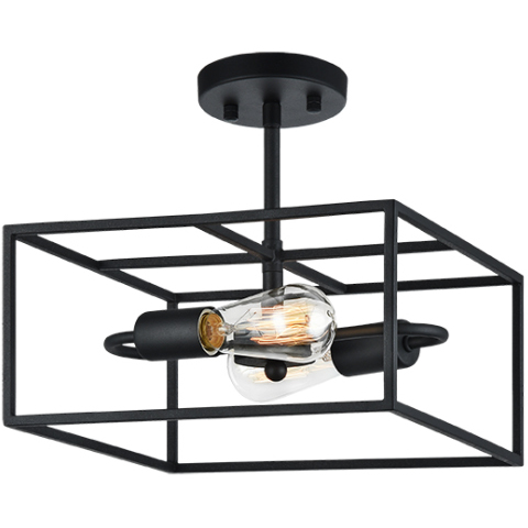 Candid 2 Light 12 inch Rusty Black Flush Mount Ceiling Light