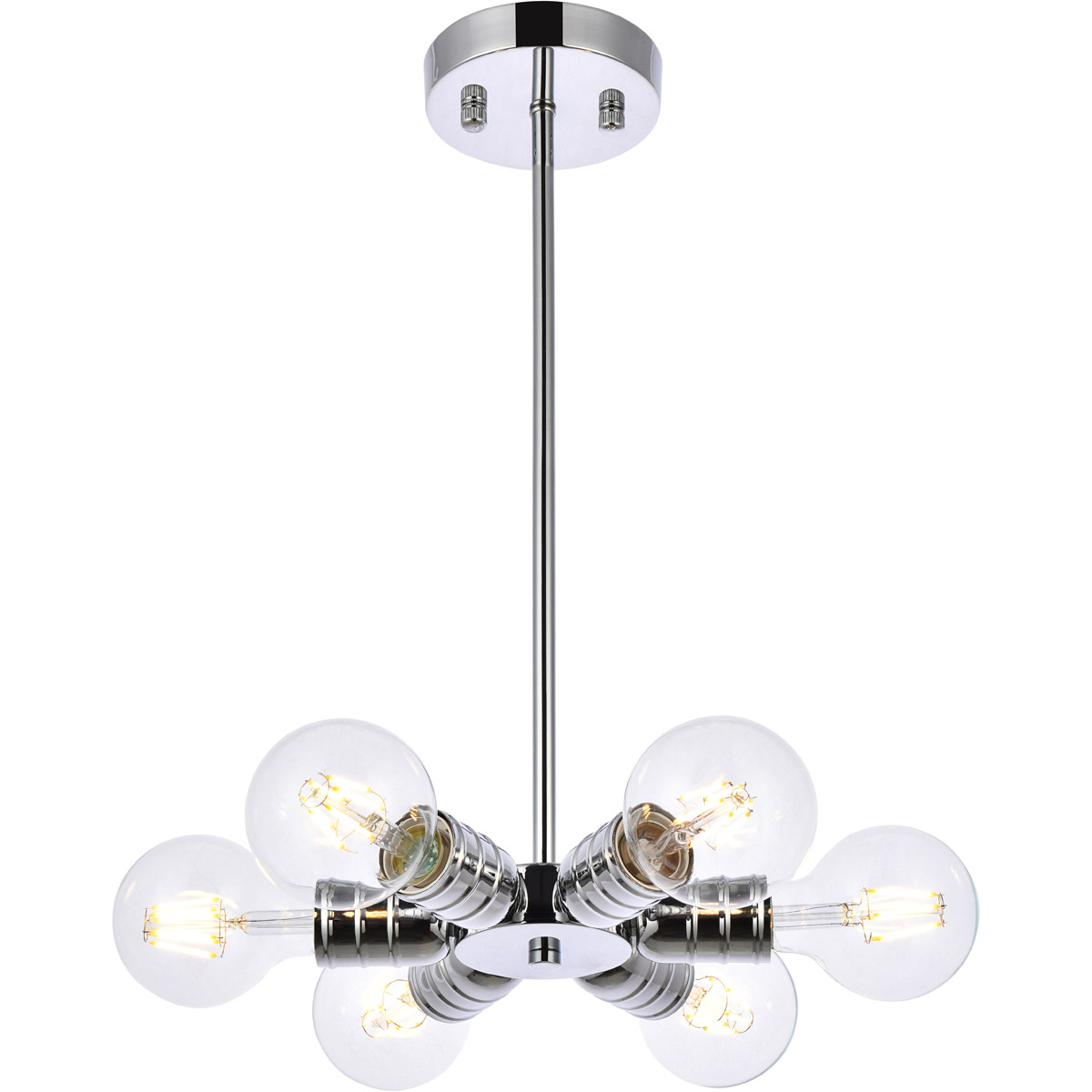 Reyes 6 Light 8.3 inch Chrome Pendant Ceiling Light
