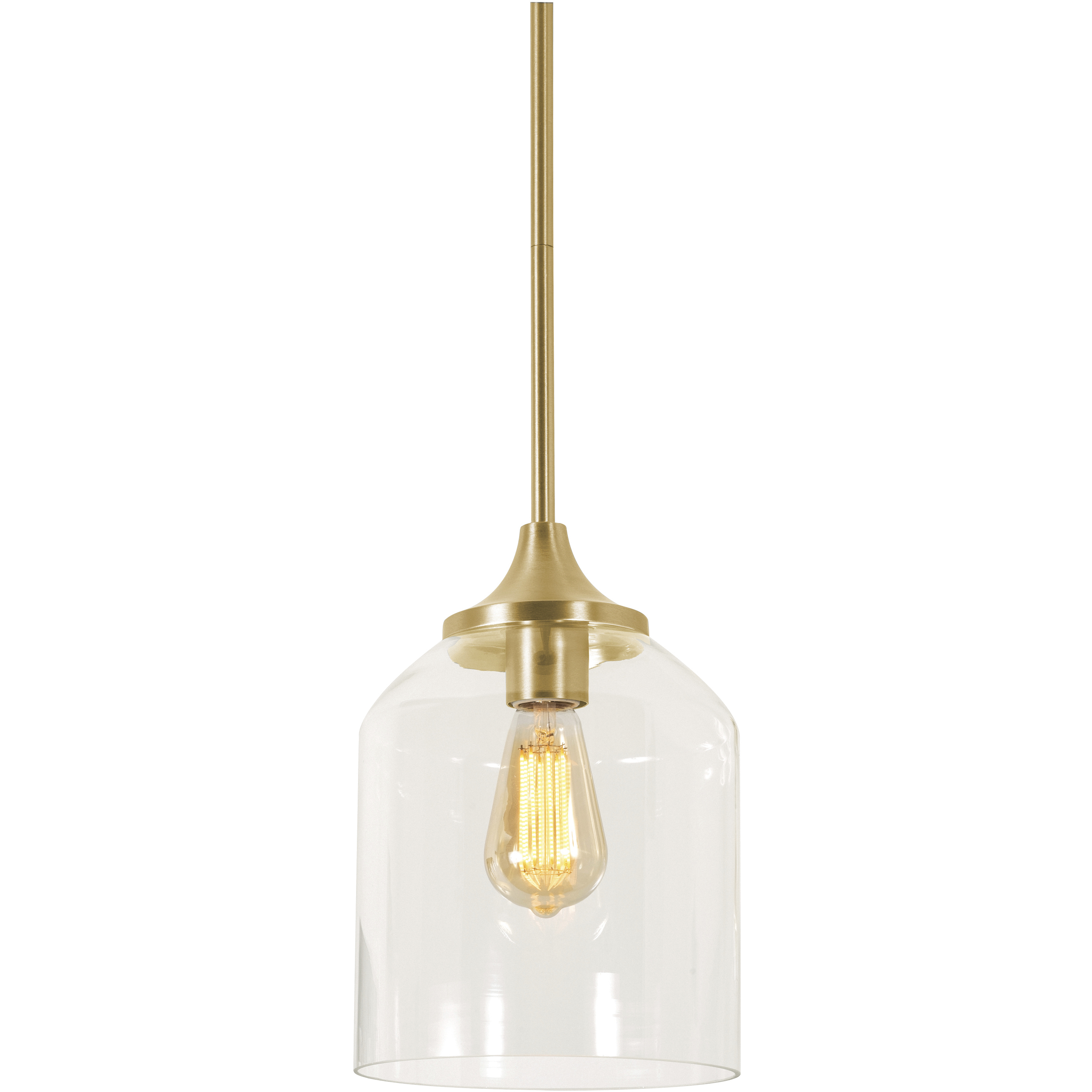 William 1 Light 7.87 inch Satin Brass Pendant Ceiling Light