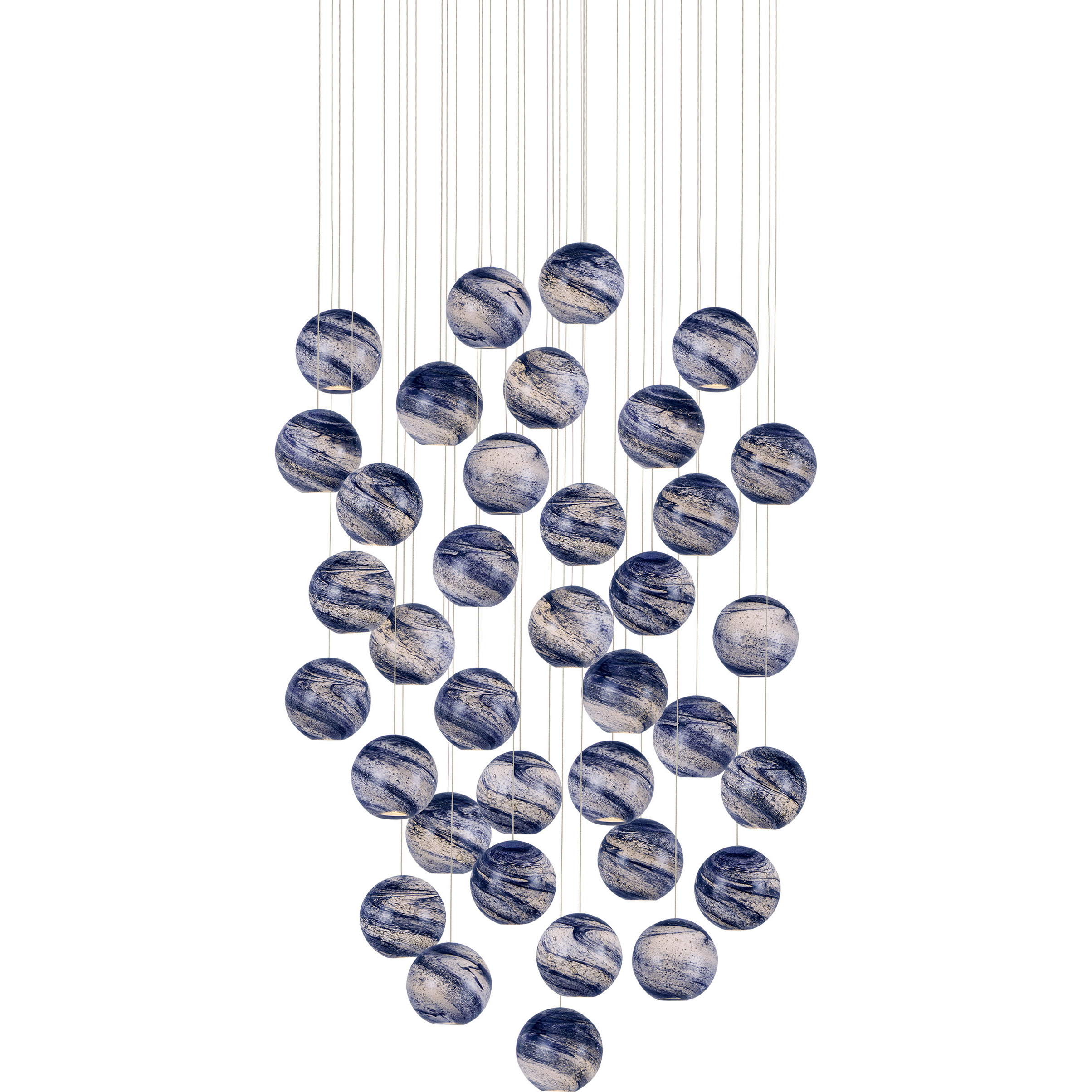 Palatino 36 Light 36 inch Silver Multi-Drop Pendant Ceiling Light