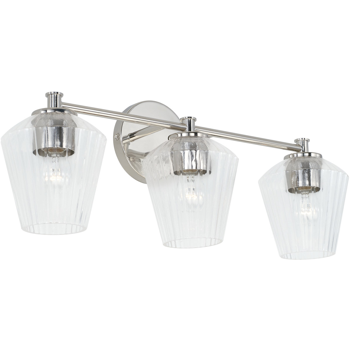 Capital Lighting Beau 3 Light 24 inch Polished Nickel Vanity Light Wall Light 141431PN-507 - Open Box