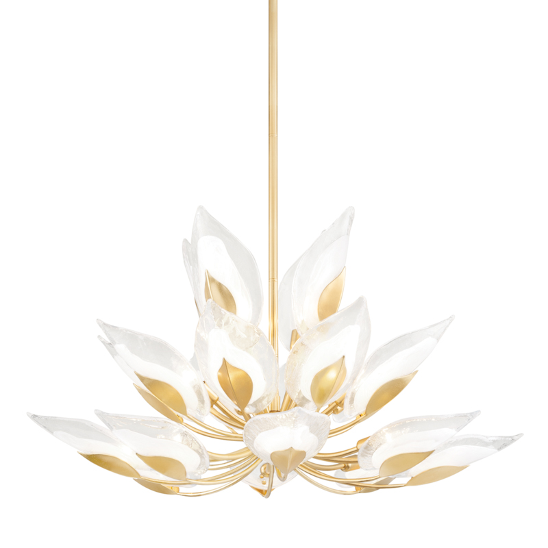 Blossom 20 Light 40.5 inch Gold Leaf Chandelier Ceiling Light