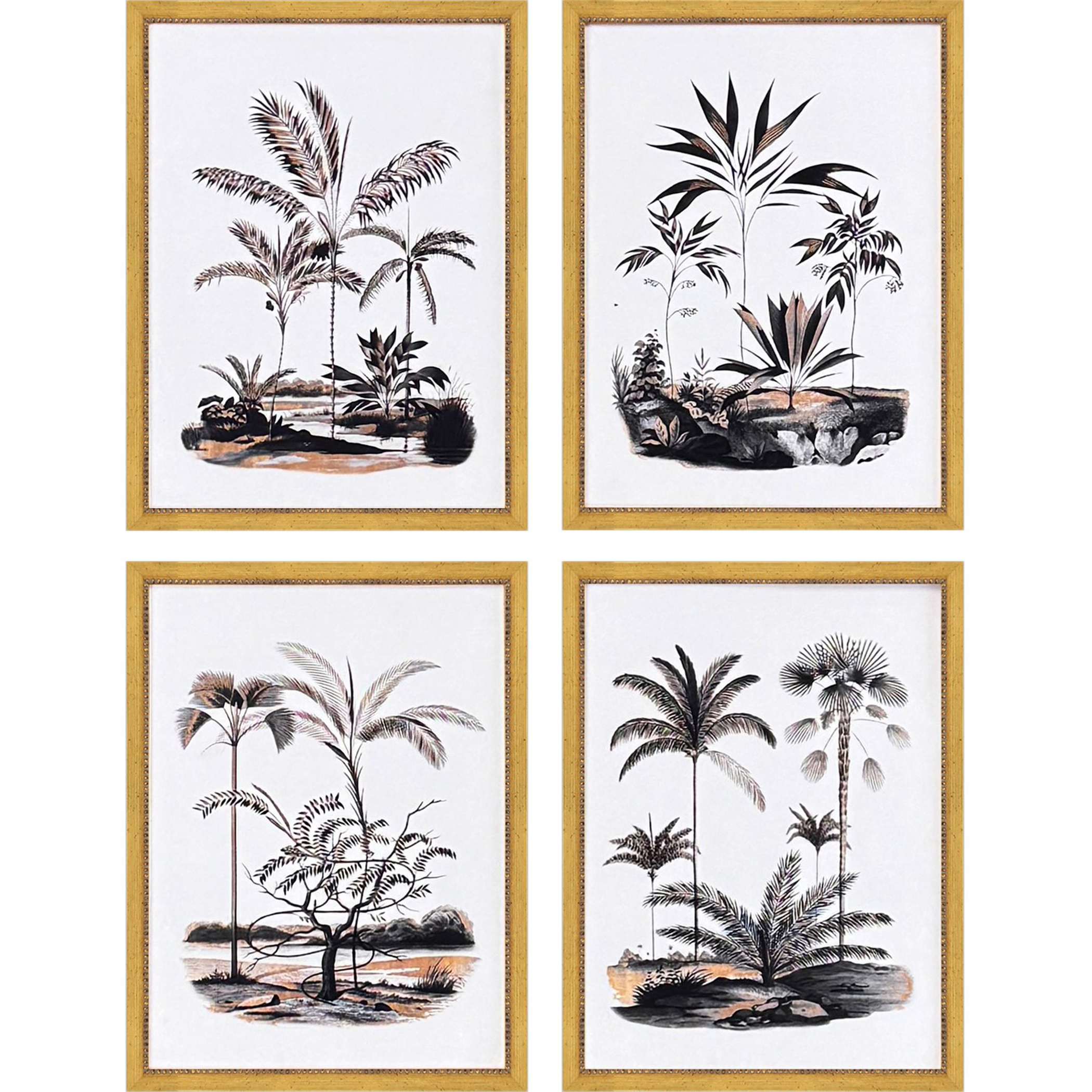 Exotic Terrain Black and Metallic Framed Art