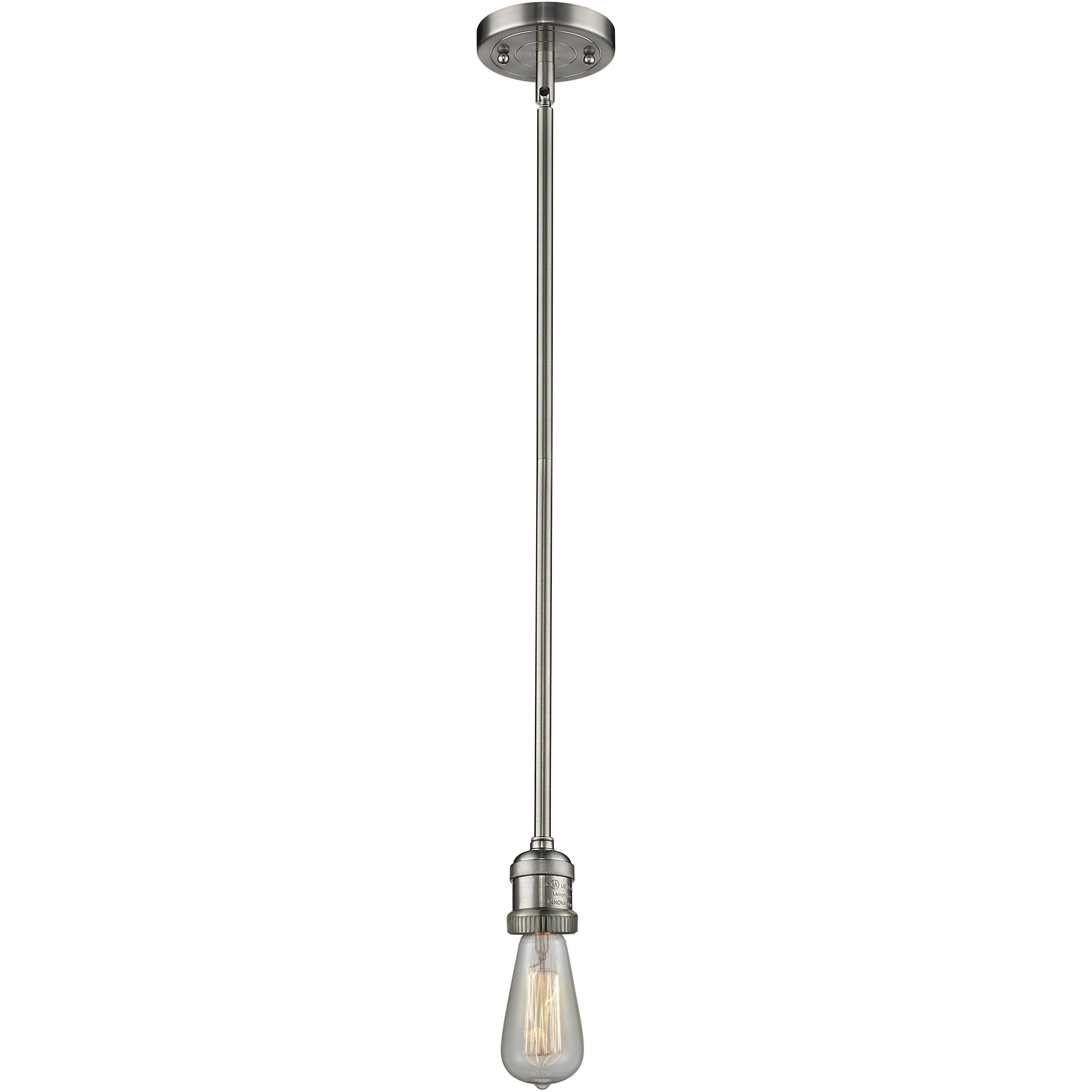 Franklin Restoration Bare Bulb 1 Light 2 inch Brushed Satin Nickel Mini Pendant Ceiling Light in Incandescent