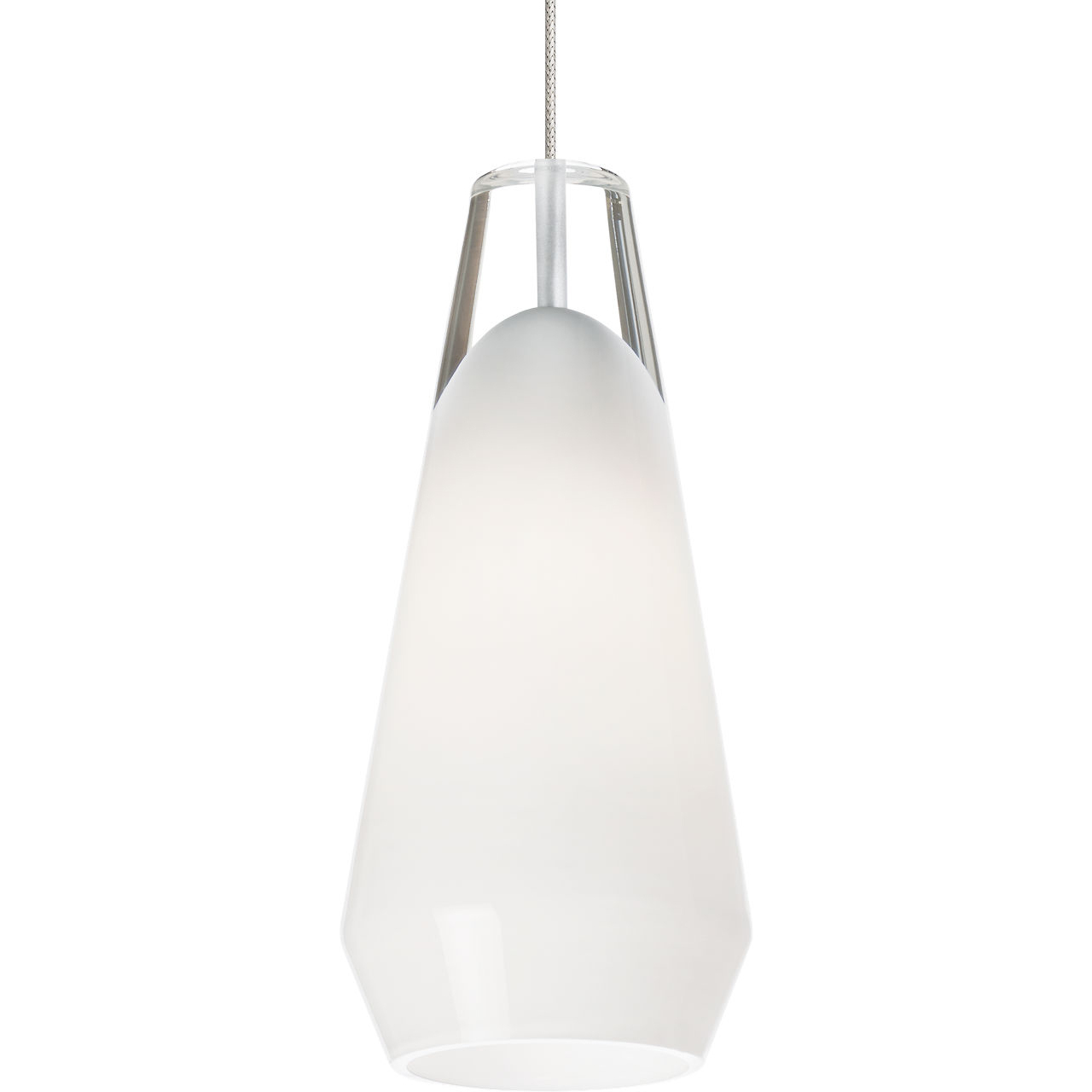 Sean Lavin Lustra 1 Light 12 Satin Nickel Low-Voltage Pendant Ceiling Light in Halogen, FreeJack, White Glass