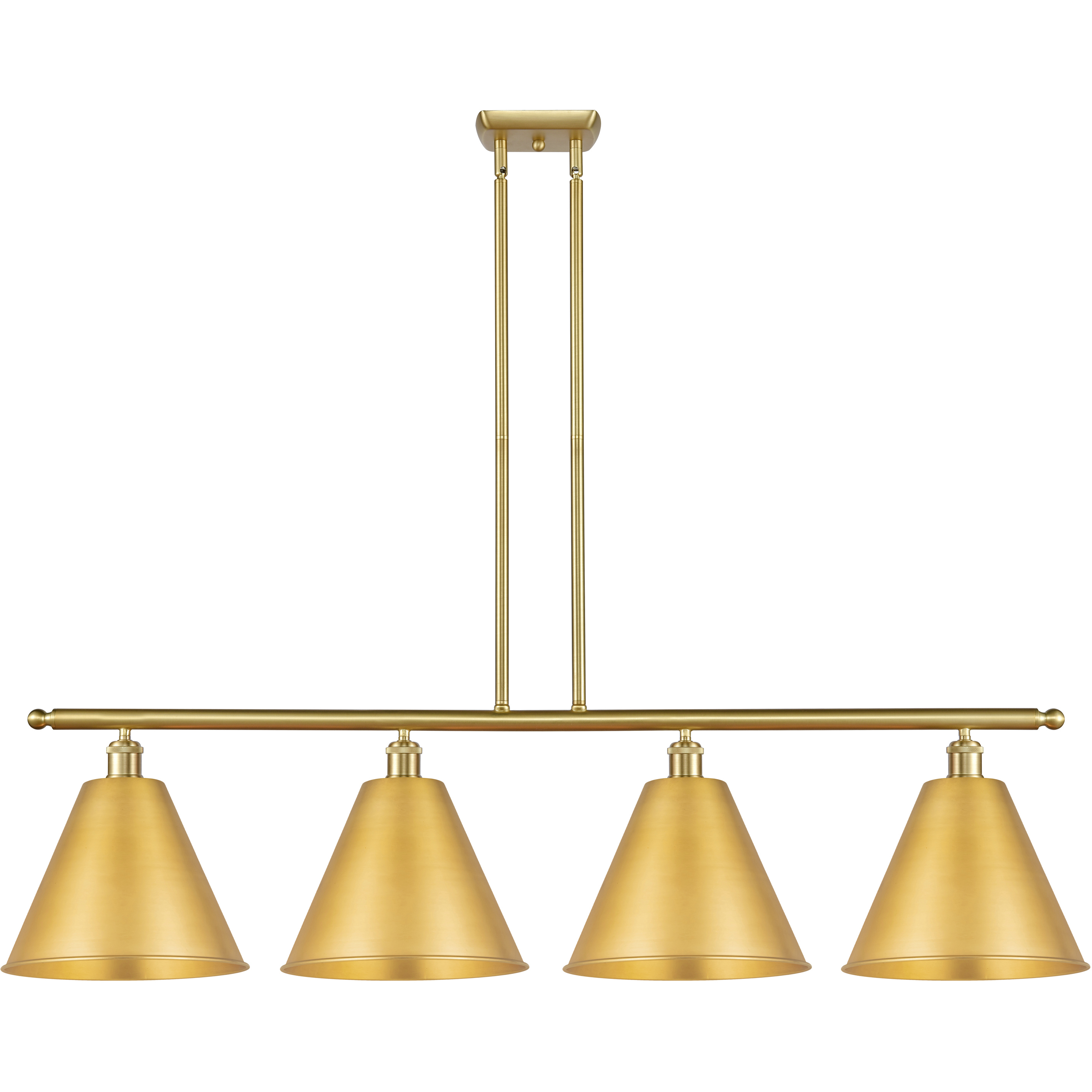 Ballston Cone 4 Light 50 inch Satin Gold Island Light Ceiling Light