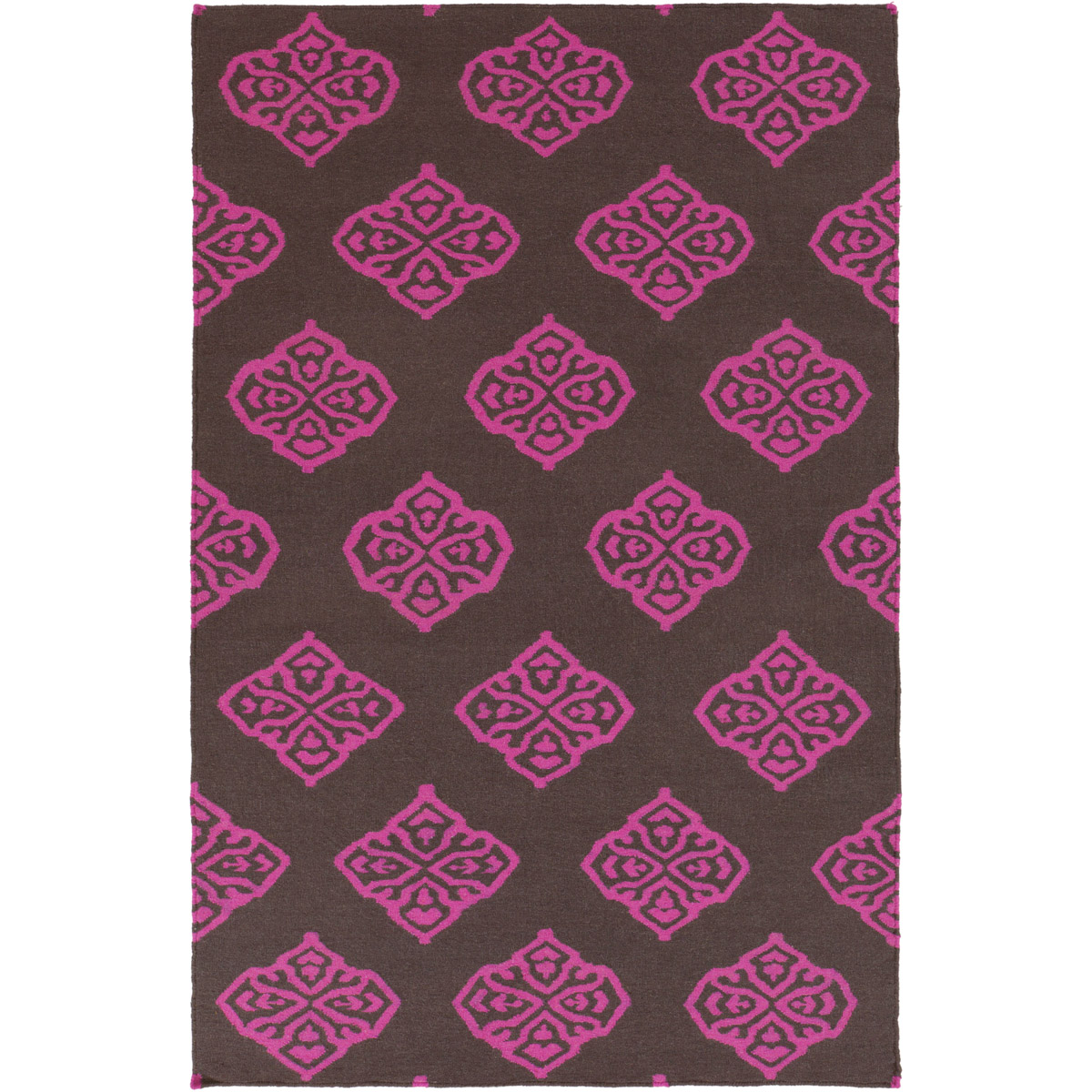 Frontier 96 X 60 inch Fuchsia, Dark Brown Rug