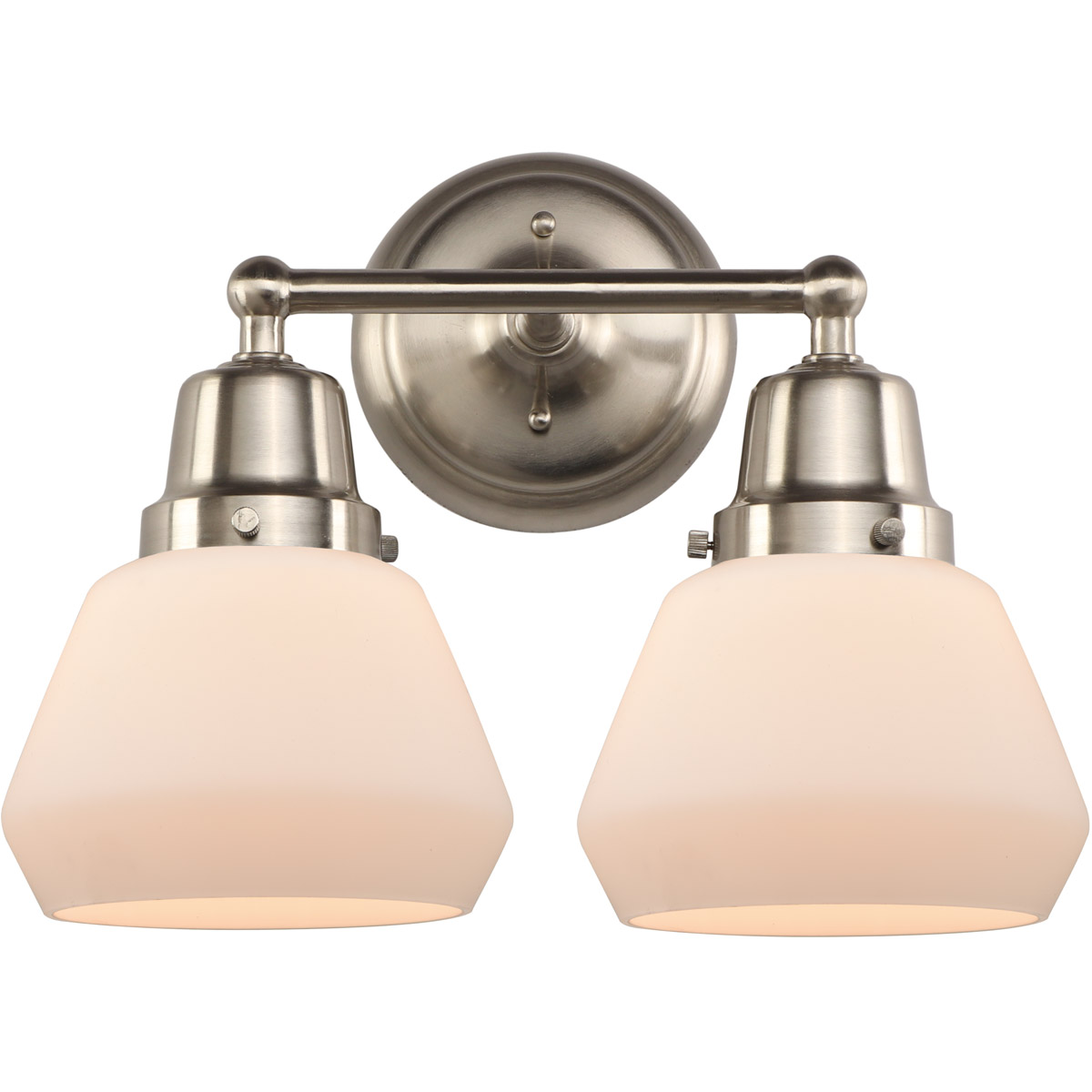 Aditi Fulton 2 Light 14.75 inch Brushed Satin Nickel Bath Vanity Light Wall Light, Aditi