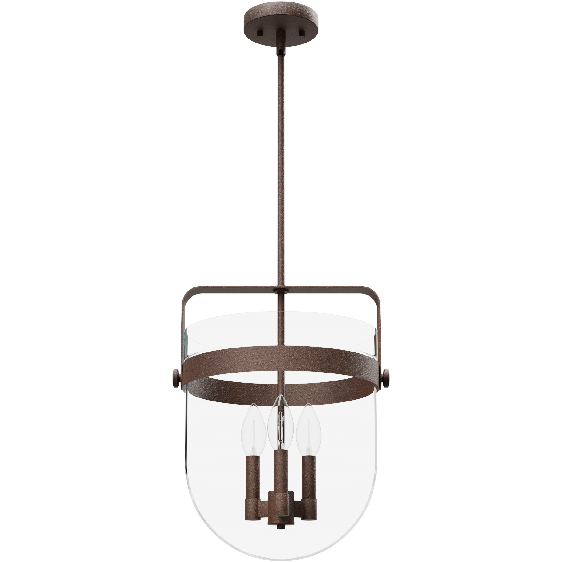 Karloff 3 Light 13.75 inch Textured Rust Pendant Ceiling Light