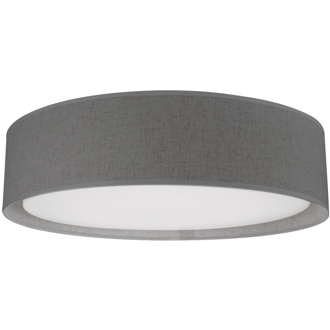 Dalton LED 16 inch Gray Flush Mount Ceiling Light in Textured Linen Shade