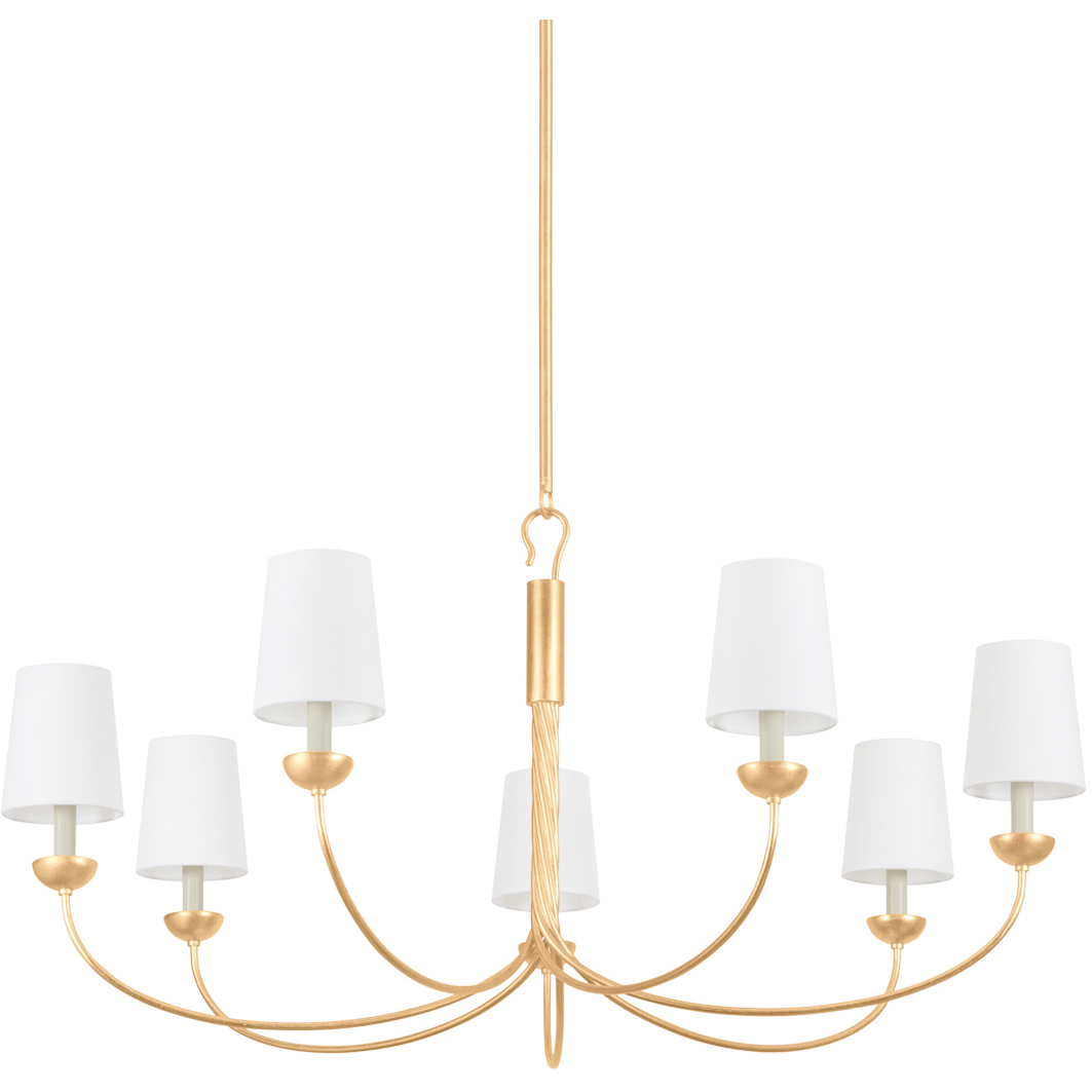 Montpelier 7 Light 48 inch Vintage Gold Leaf Chandelier Ceiling Light