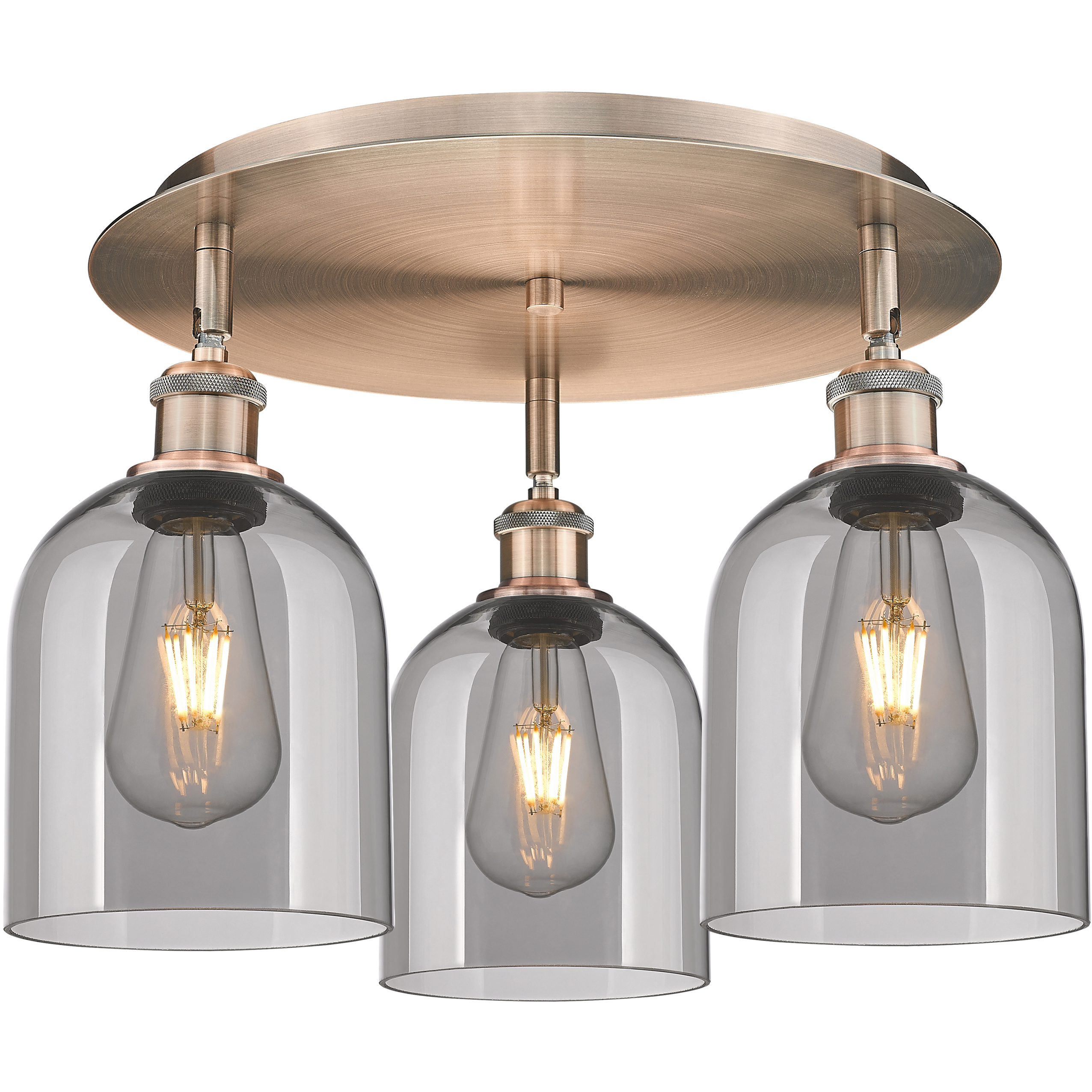 Ballston Bella 3 Light 17.25 inch Antique Copper Flush Mount Ceiling Light