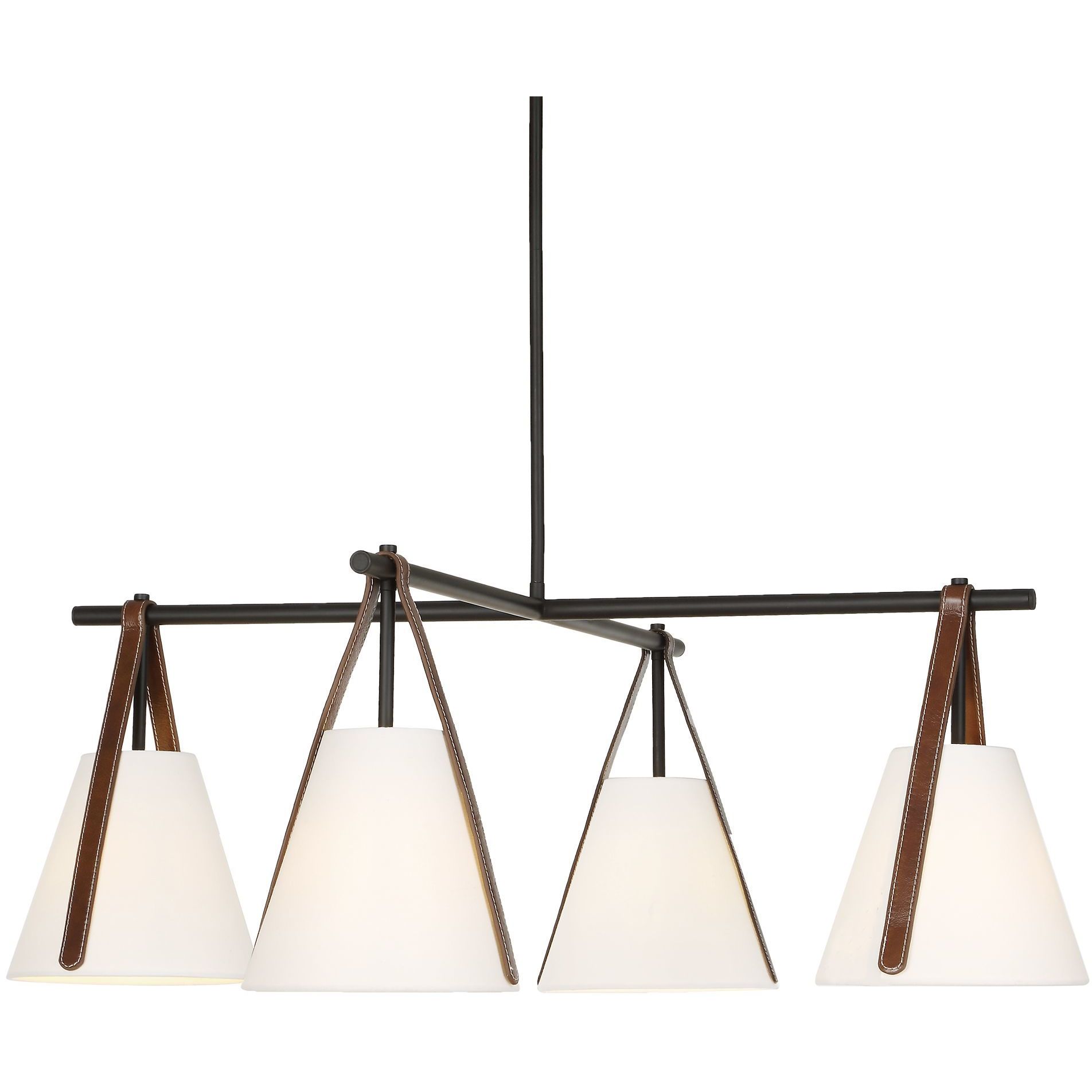 Reins 4 Light 40 inch Saddle Brown Chandelier Ceiling Light