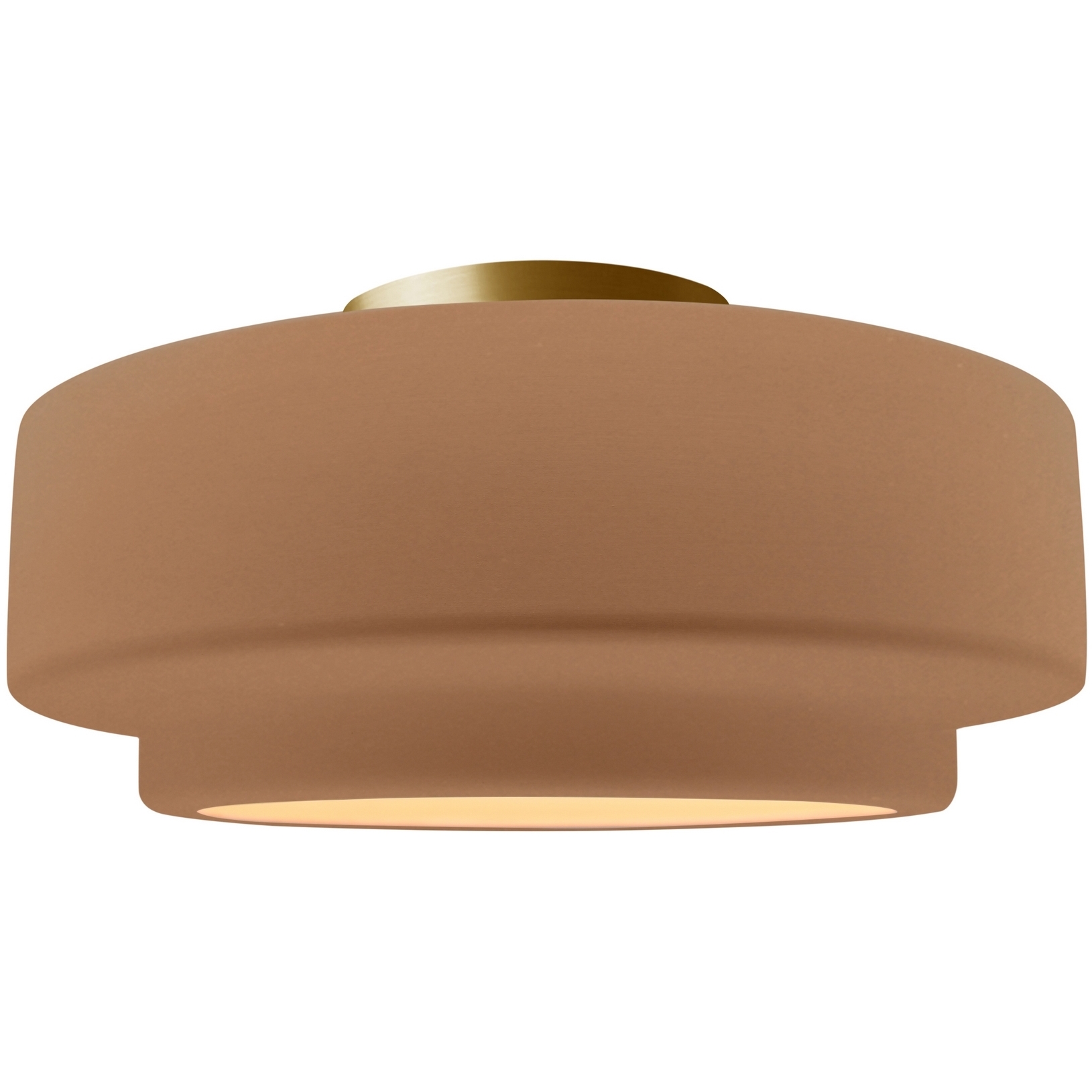 Radiance Collection - Tier LED 12 inch Adobe Semi-Flush Ceiling Light, Form+Finish+Function