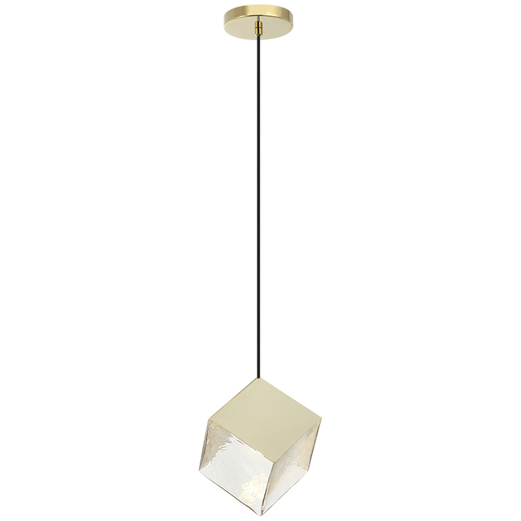 Cube 1 Light 7.25 inch Champagne Gold Pendant Ceiling Light