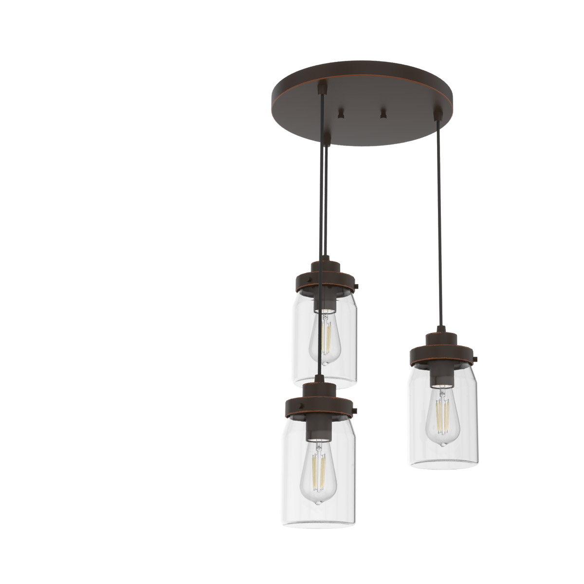 Devon Park 3 Light 14.5 inch Onyx Bengal Round Cluster Pendant Ceiling Light