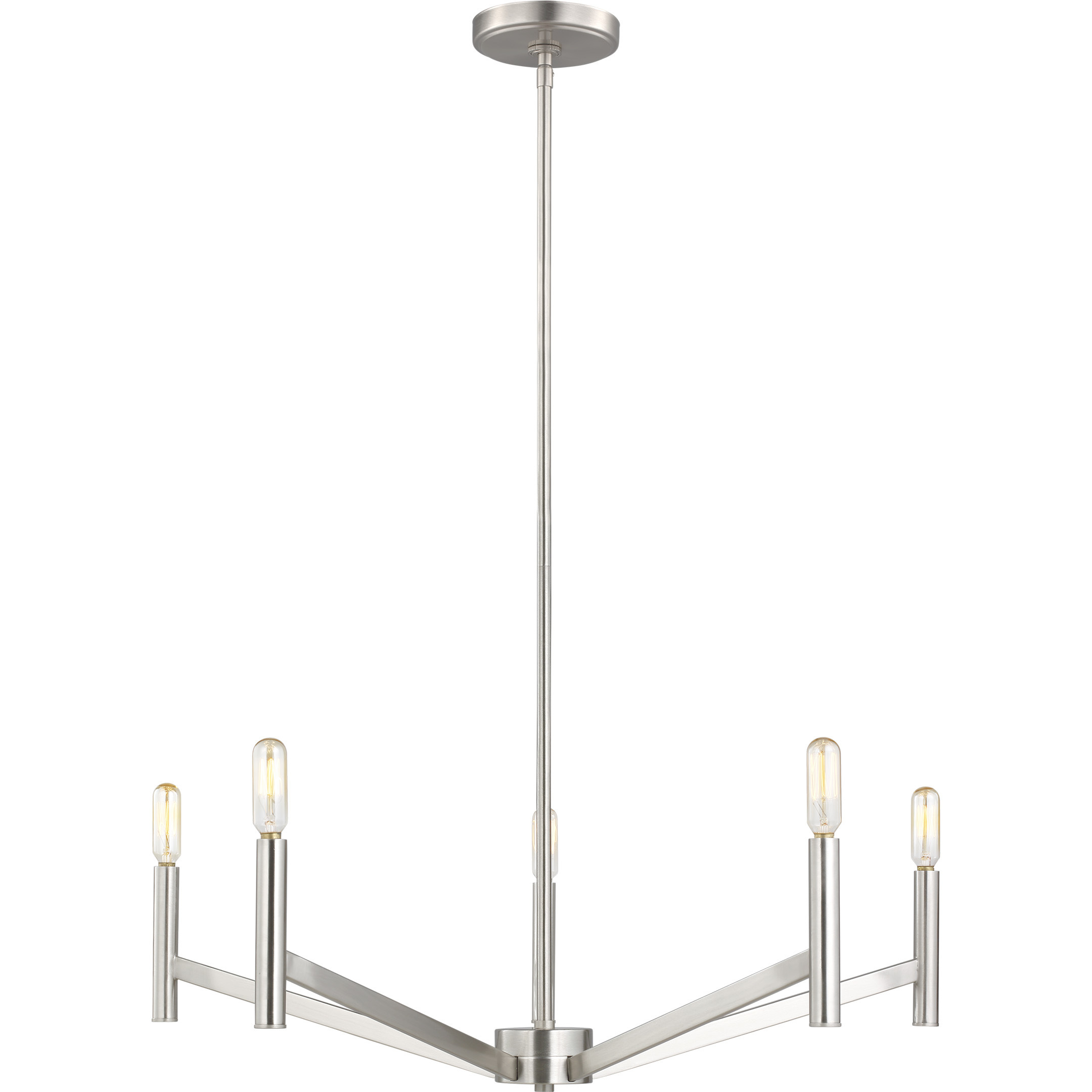 Vector 5 Light 28 inch Brushed Nickel Chandelier Ceiling Light