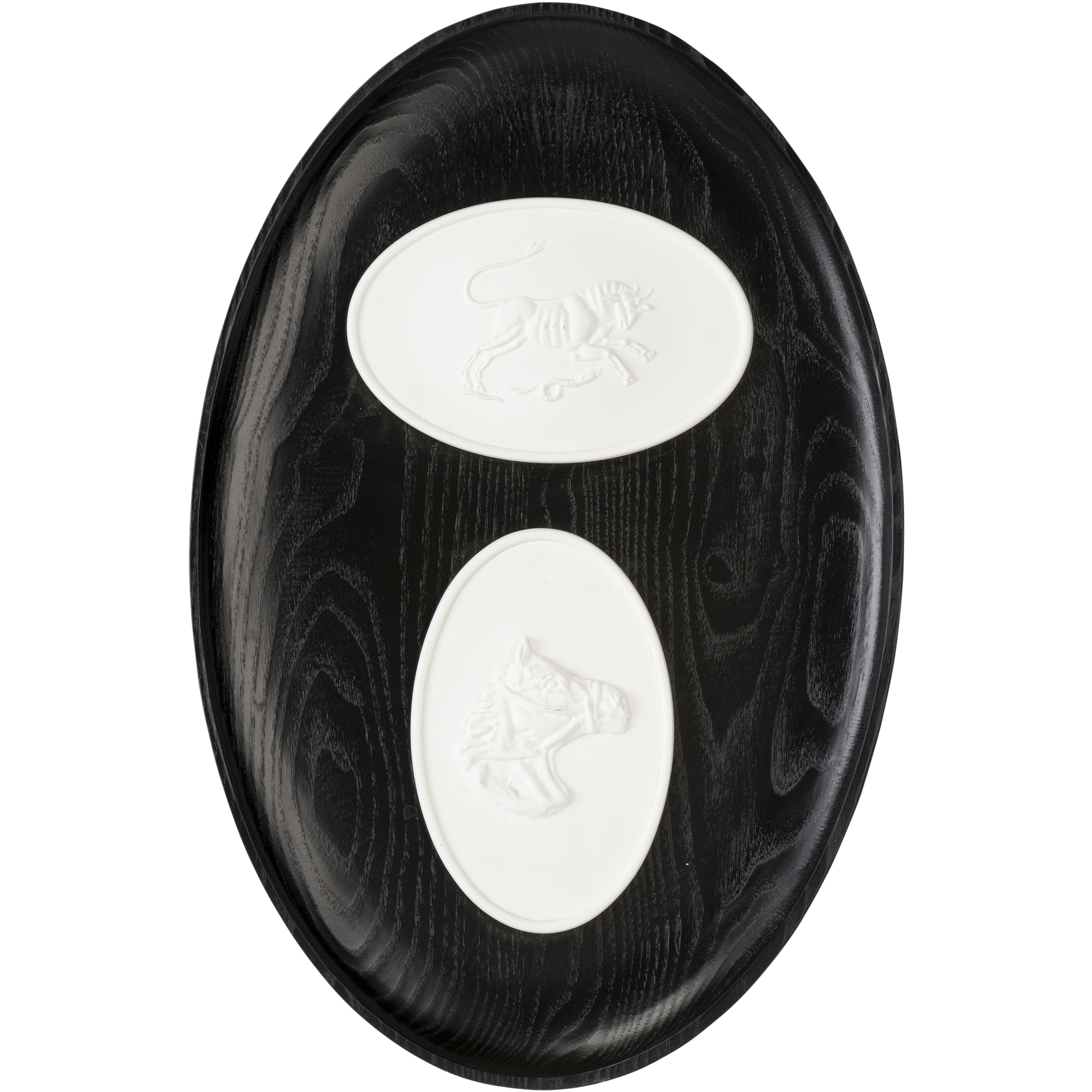 Toro II Black and White/Cream Framed Intaglios Wall Decor