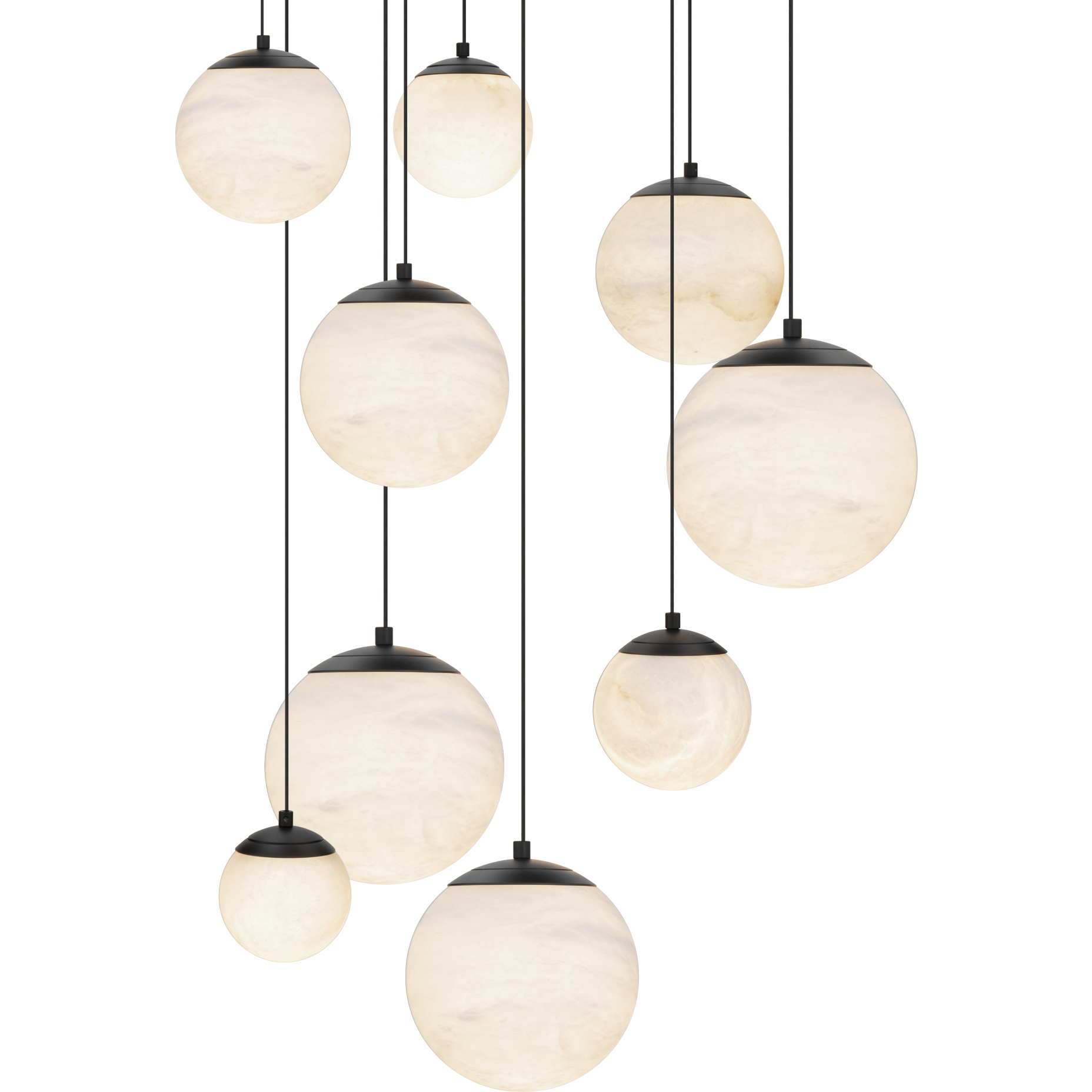 Pisces 9 Light 17 inch Black Multi-Light Pendant Ceiling Light