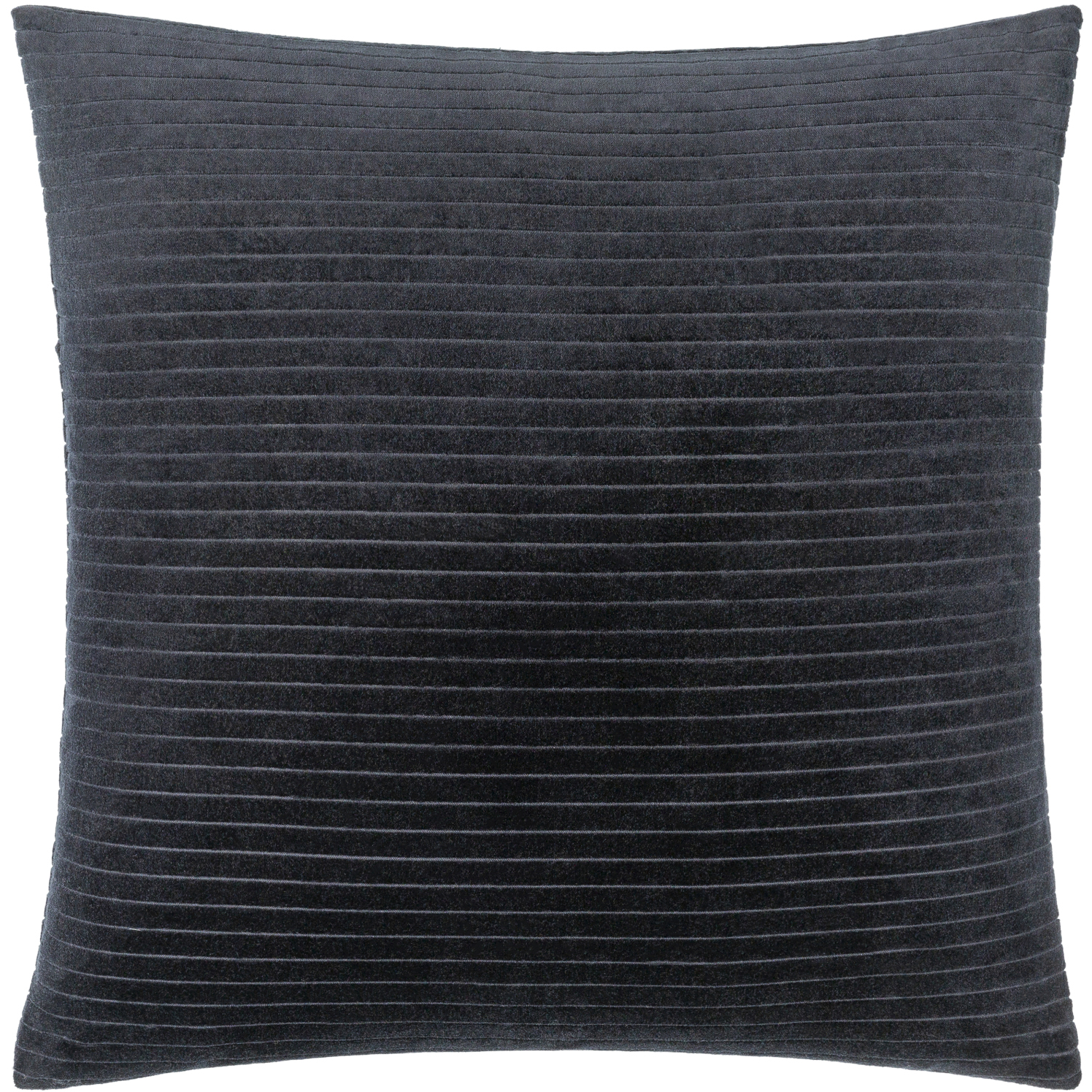 Cotton Velvet Stripes 20 X 20 inch Ink Blue Accent Pillow