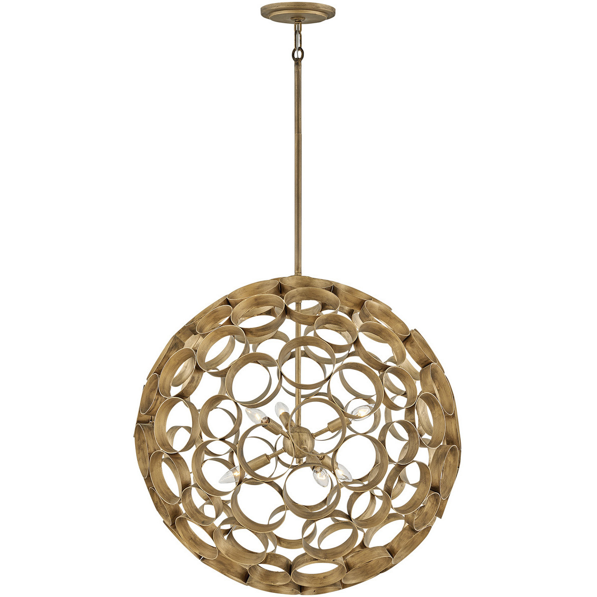 Centric LED 28 inch Burnished Gold Chandelier Ceiling Light, Orb