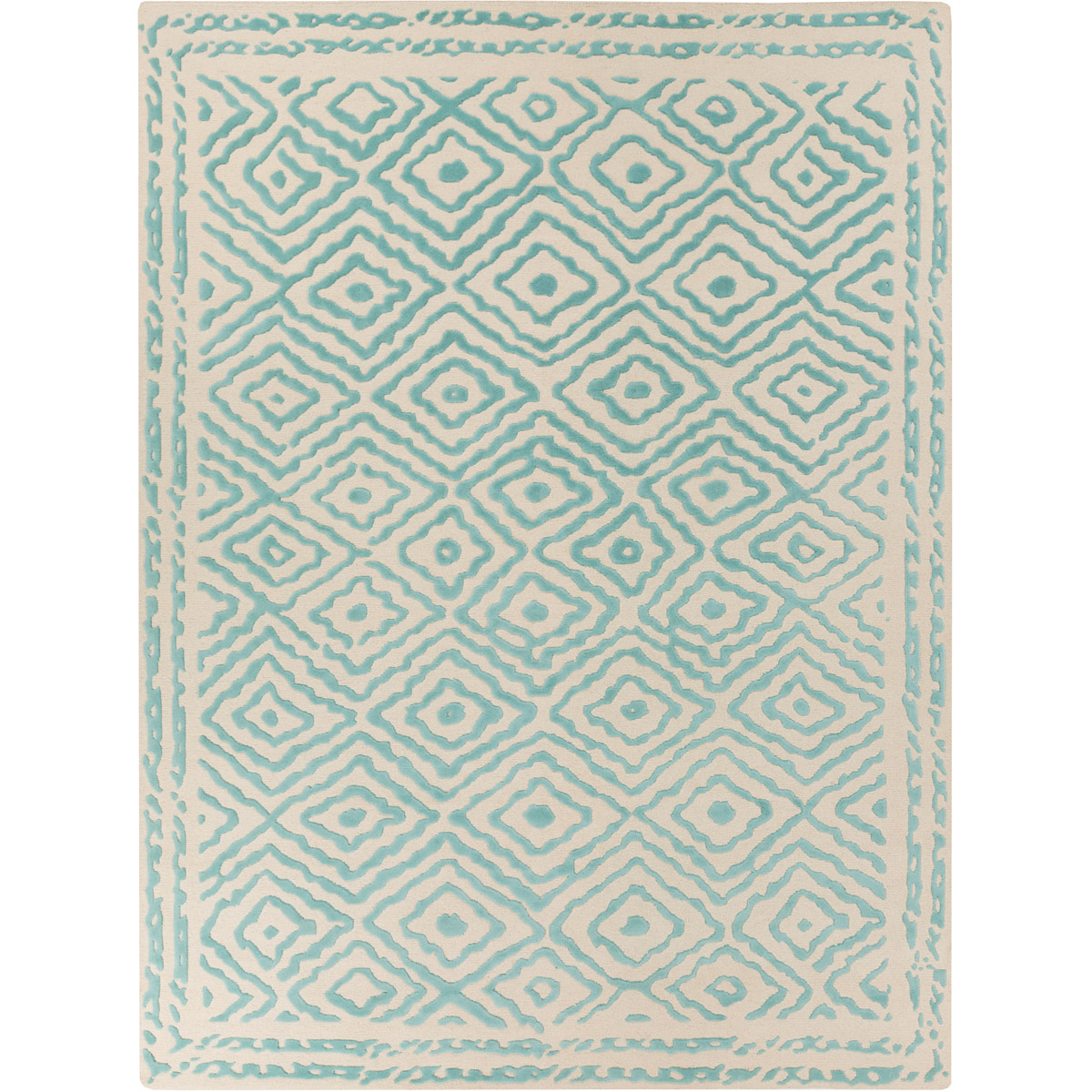 Atlas 132 X 96 inch Emerald, Beige Rug