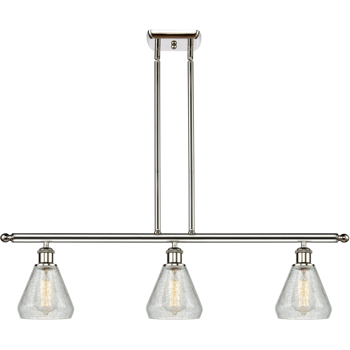 Ballston Conesus 3 Light 36 inch Polished Nickel Island Light Ceiling Light, Ballston
