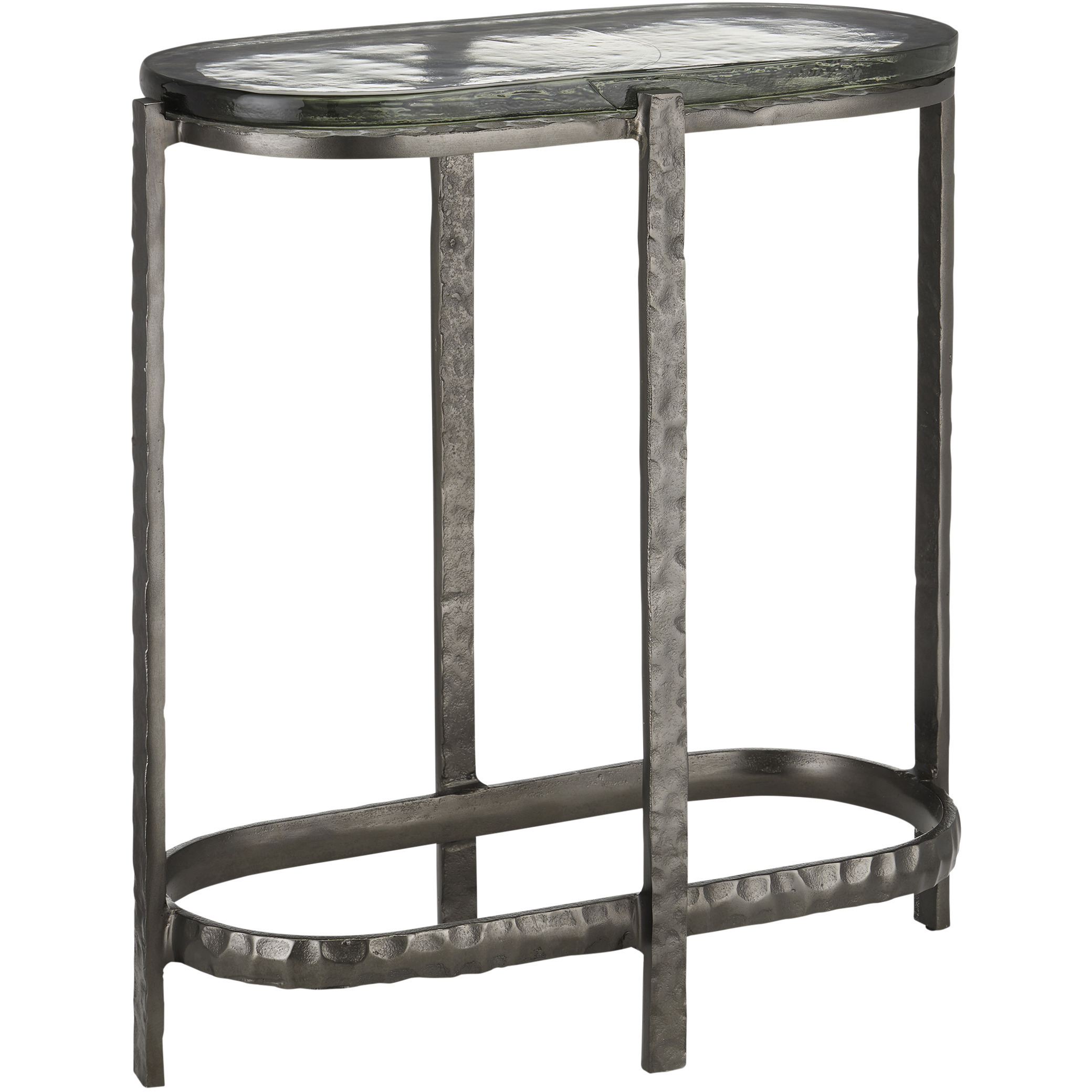 Acea 22.5 X 21 inch Graphite and Clear Side Table