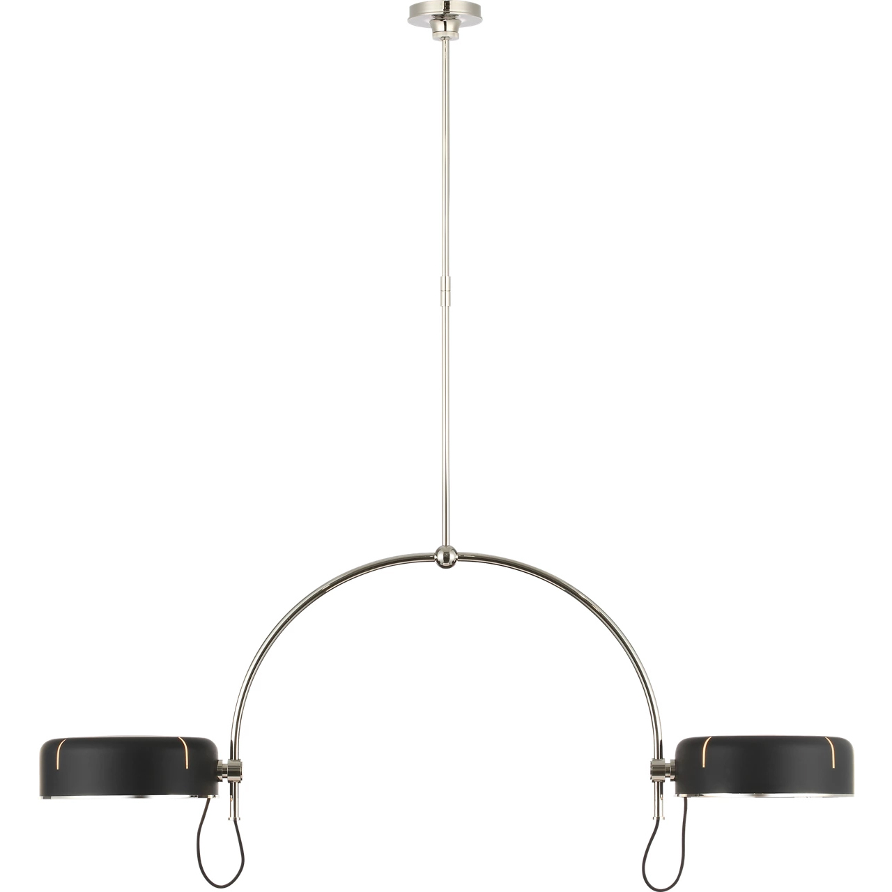 Thomas O'Brien Oso LED 54 inch Polished Nickel Linear Arched Pendant Ceiling Light in Matte Black