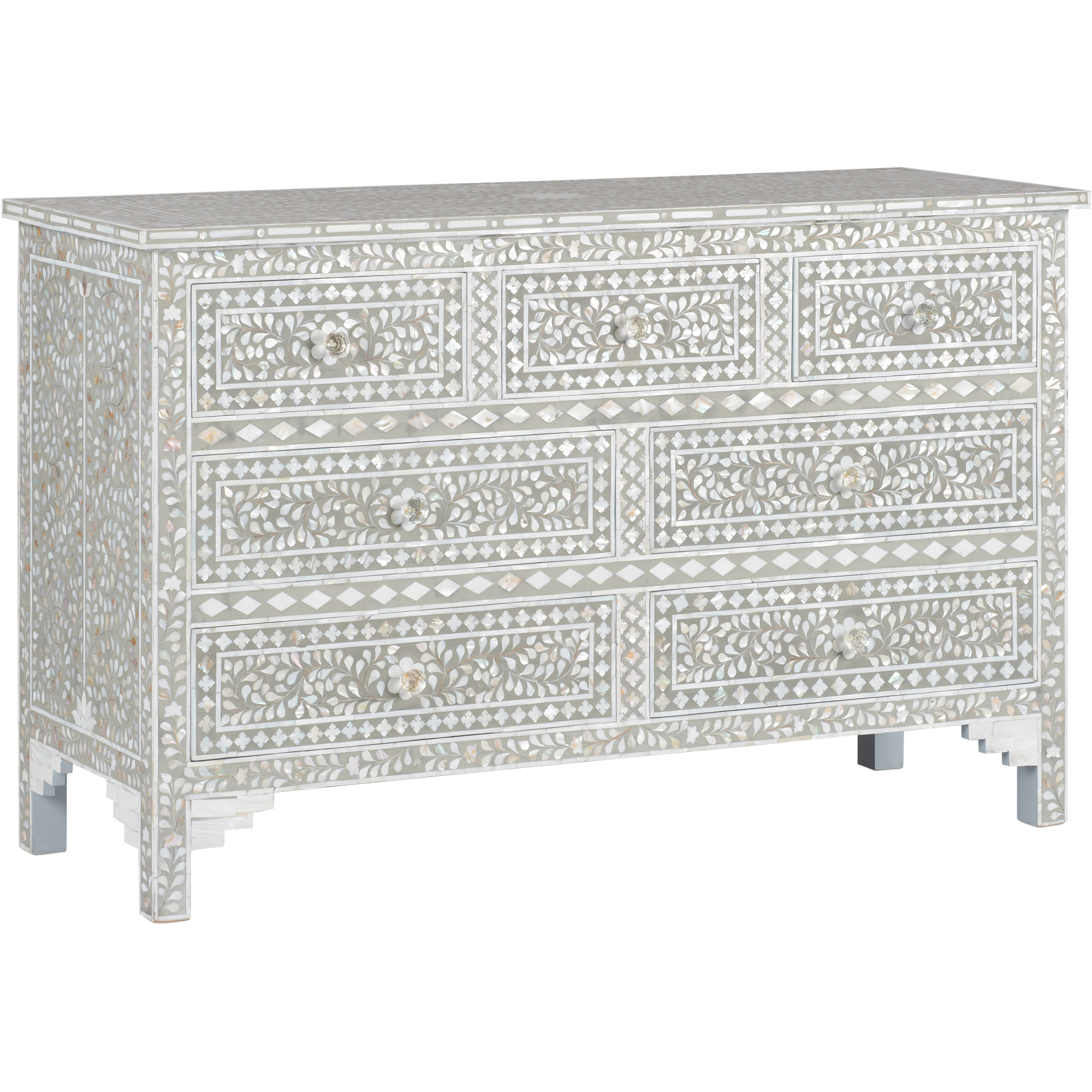 Charles Gray and White/Cream Chest