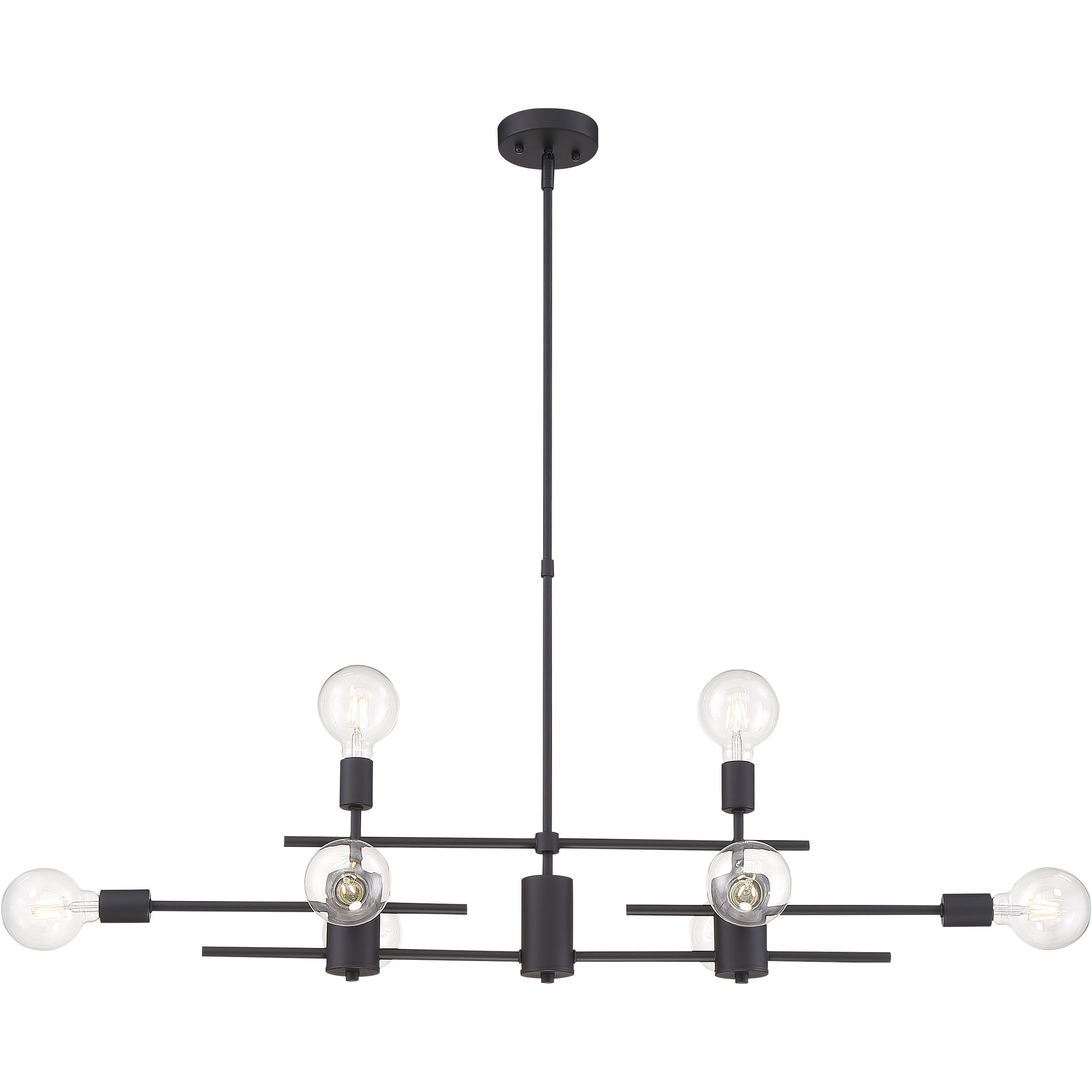 Delphi 8 Light 45 inch Black Island Pendant Ceiling Light 