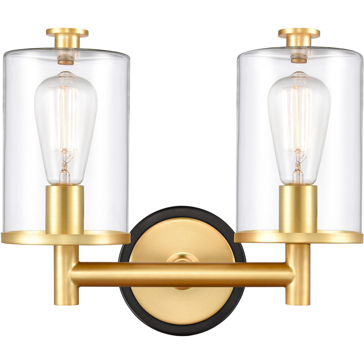 Marlowe 2 Light 13.63 inch Black Satin Gold Bath Vanity Light Wall Light