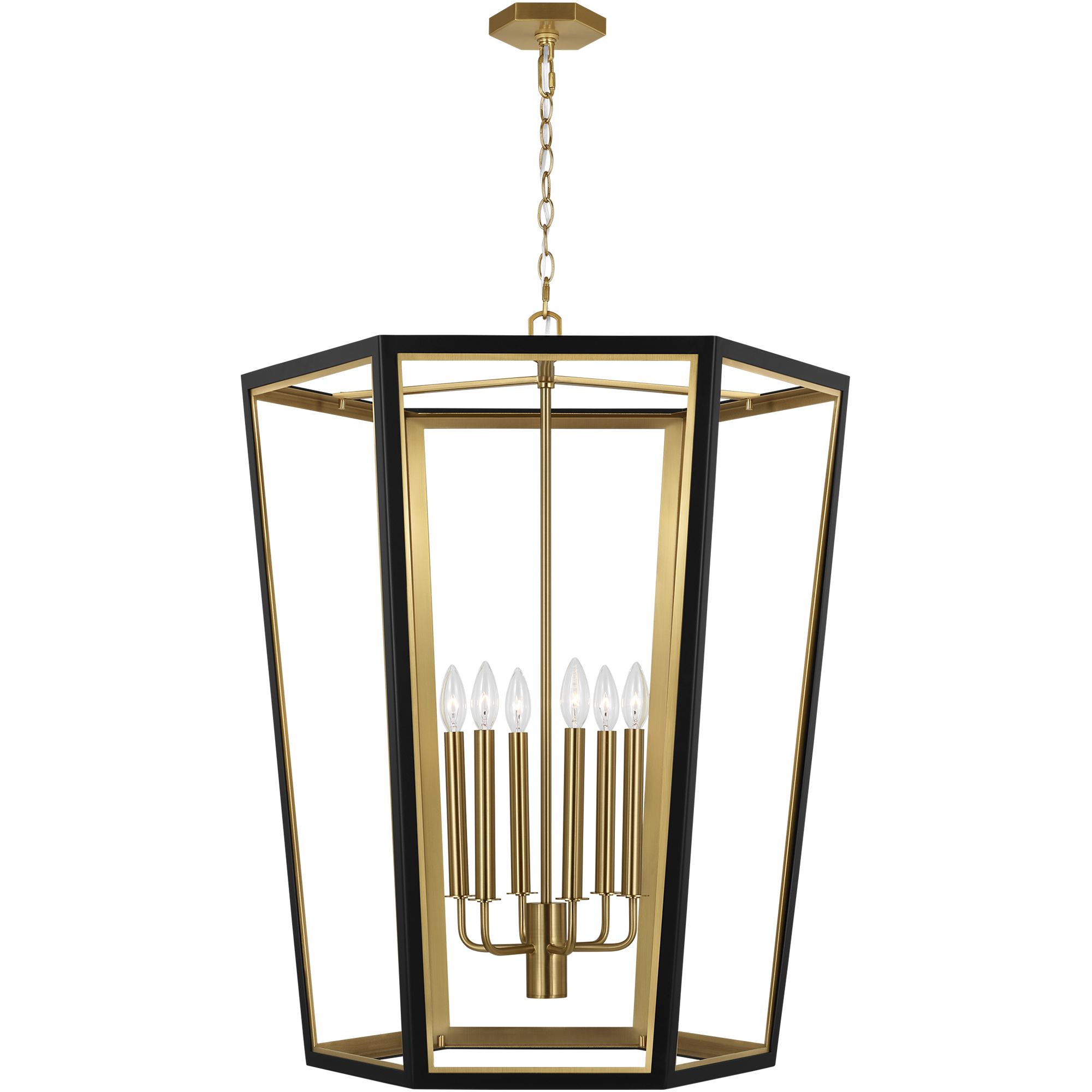 AH by Alexa Hampton Curt 6 Light 26.63 inch Midnight Black Lantern Chandelier Ceiling Light