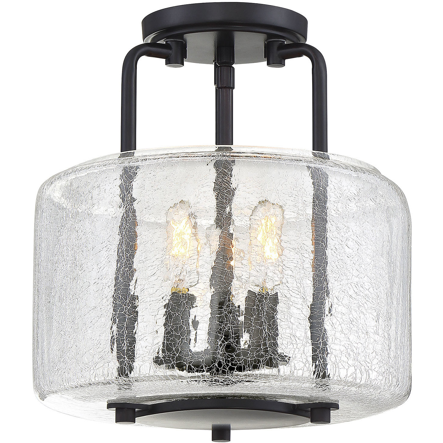 Avalon 3 Light 11.38 inch English Bronze Semi-Flush Ceiling Light