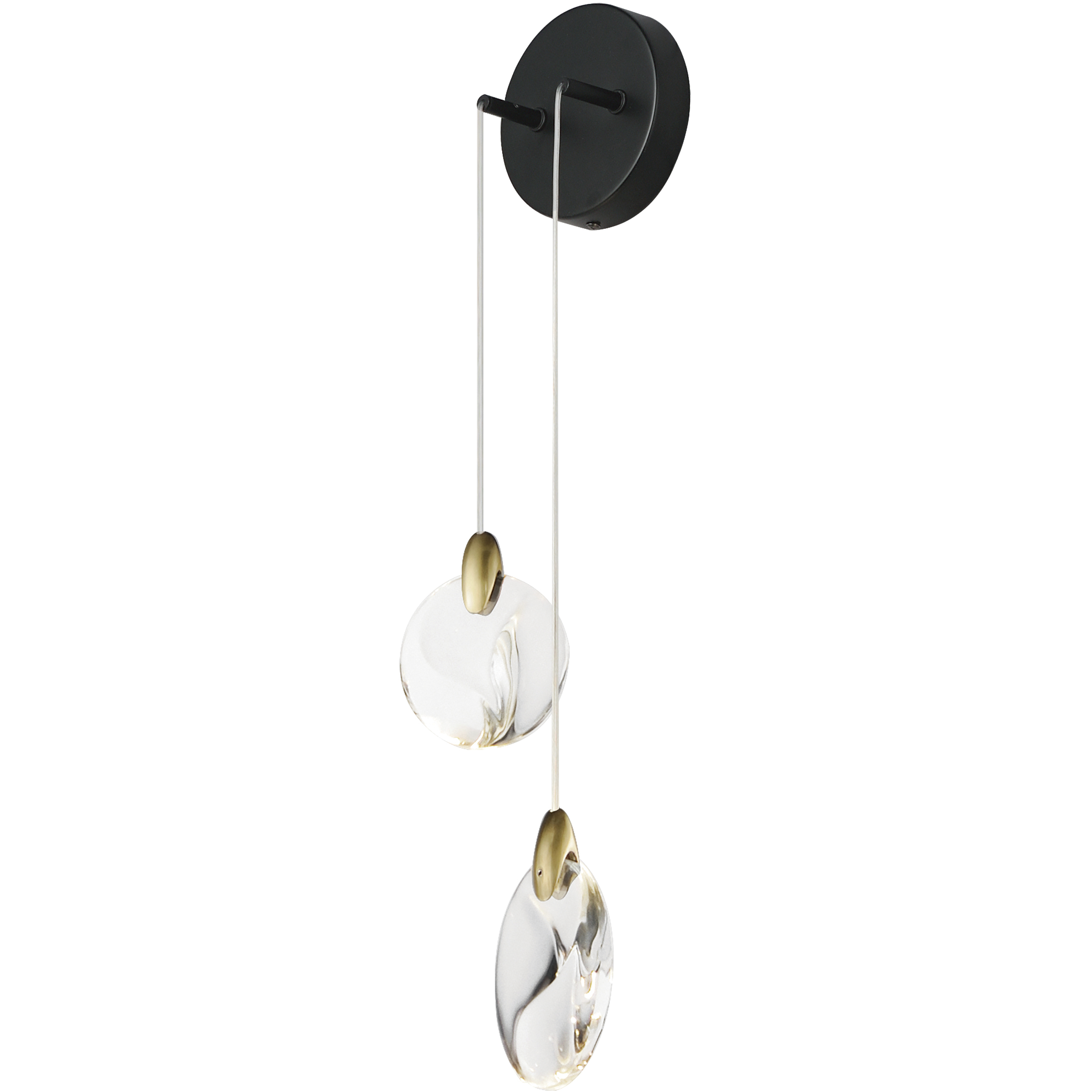 Pebble LED 4.75 inch Black and Polished Gold ADA Wall Sconce Wall Light in Clear Crystal