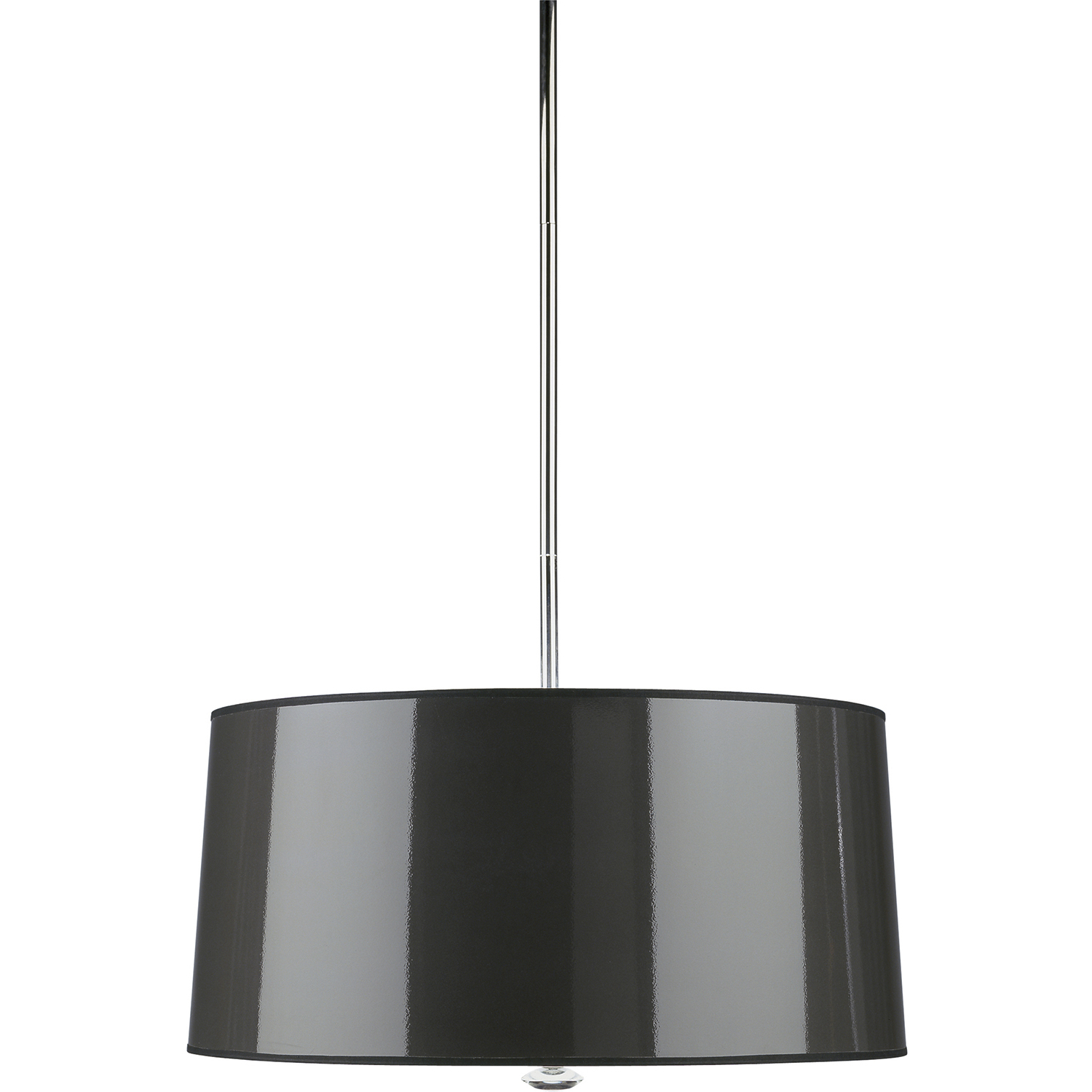 Penelope 3 Light 13.25 inch Polished Nickel Pendant Ceiling Light in Black Ceramik With Silver Mylar